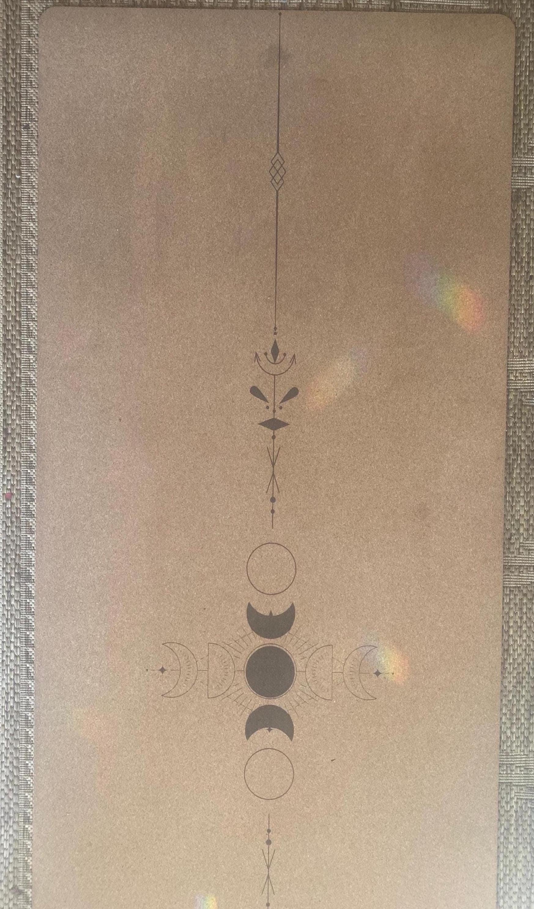 Centered Minimalist Cork Yoga Mat – Laser Engraved Natural Rubber Mat | Ritual & Alignment | Threads of Creation (100 Base Price + Shipping)
