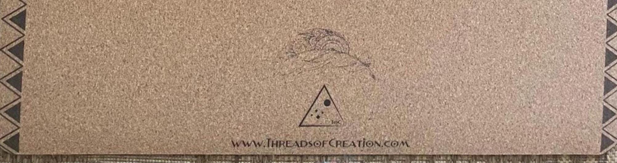 Rooted in Lunar Echoes Cork Yoga Mat – Laser Engraved Natural Rubber Mat | Ritual Alignment | Threads of Creation(100 Base Price + Shipping)