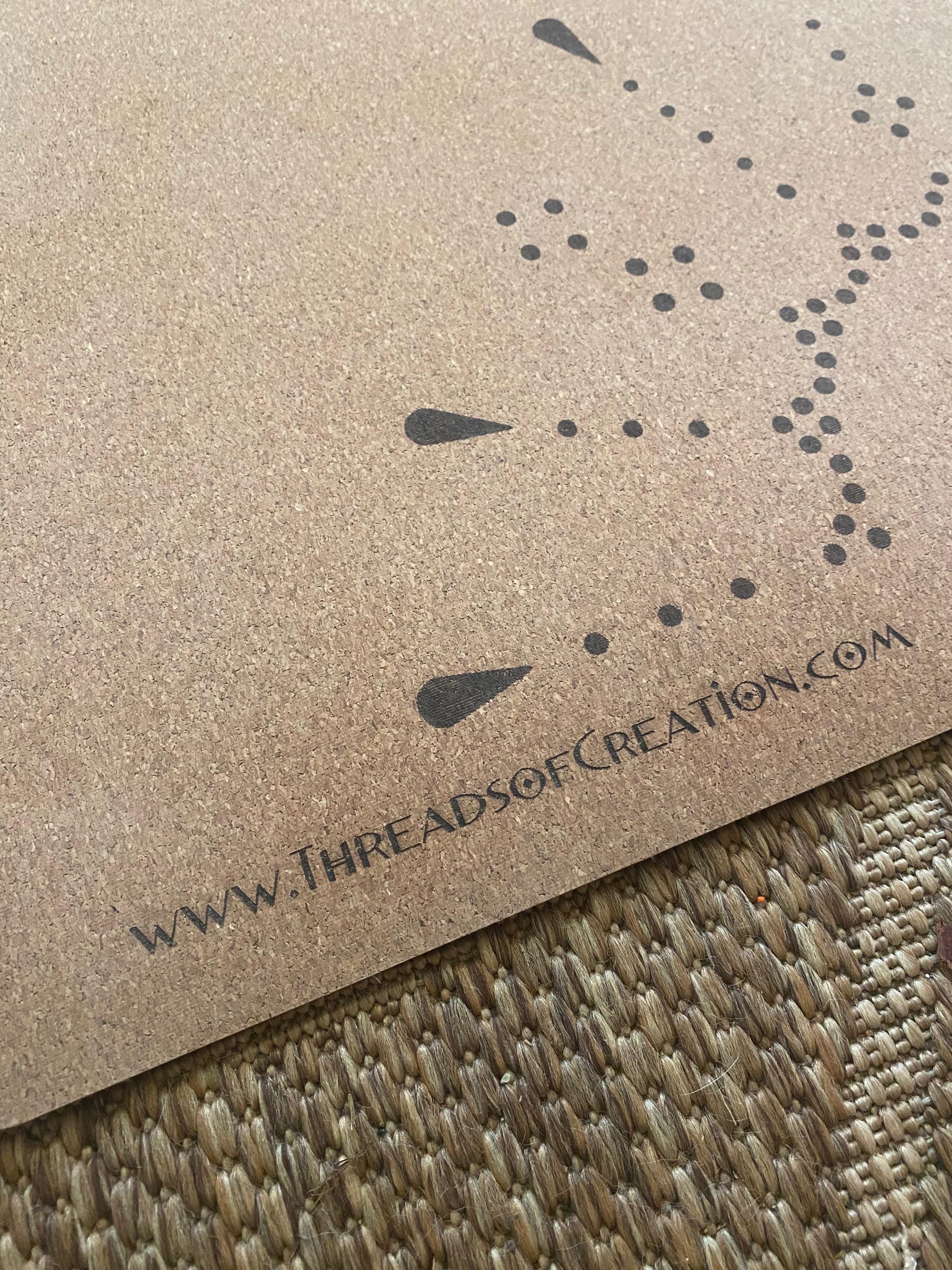 Dragonfly Cork Yoga Mat – Laser Engraved Natural Rubber Mat for Ritual & Alignment | Threads of Creation (100 Base Price + shipping)