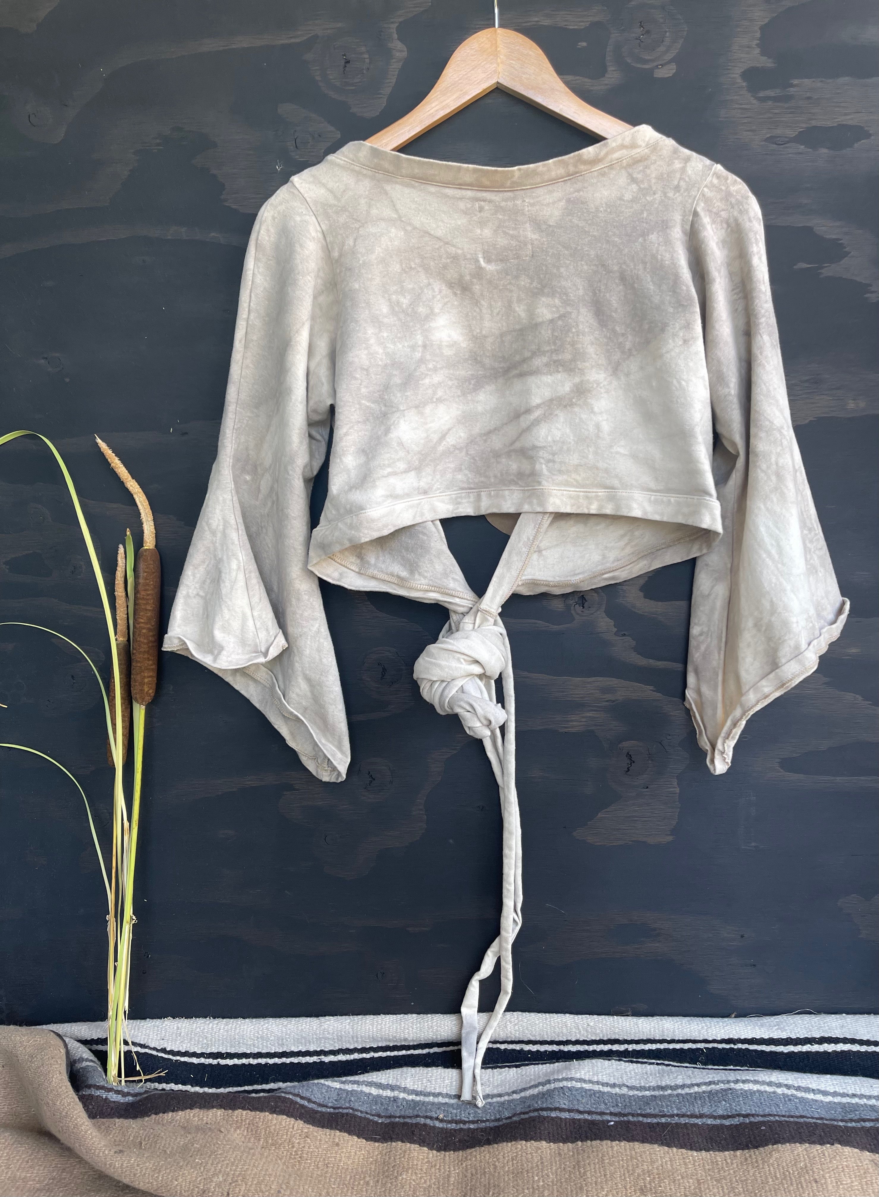 Wrap Top with Bell Sleeves - Organic Hemp Stretch Jersey RTS
