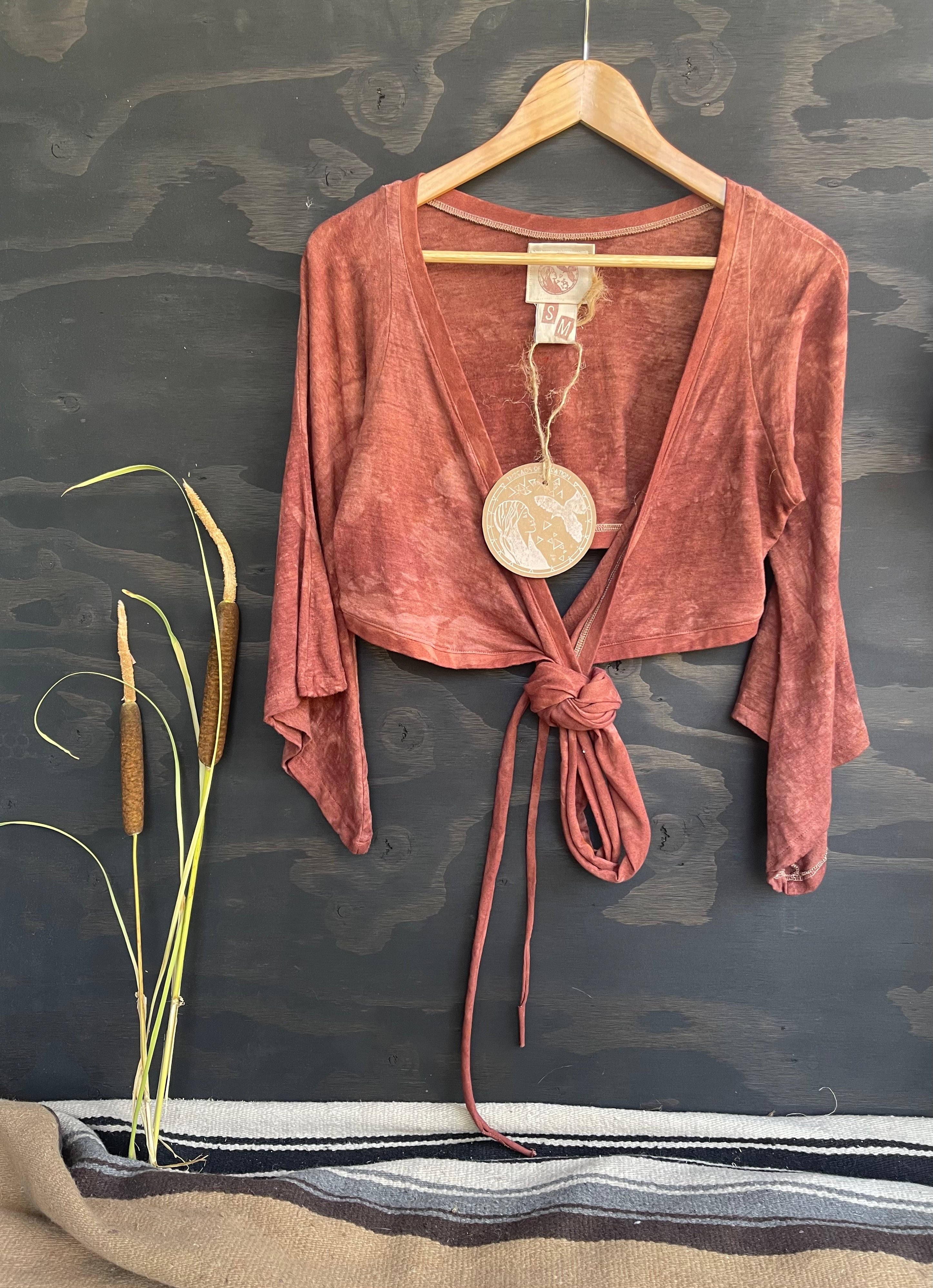 Wrap Top with Bell Sleeves - Plum MTO