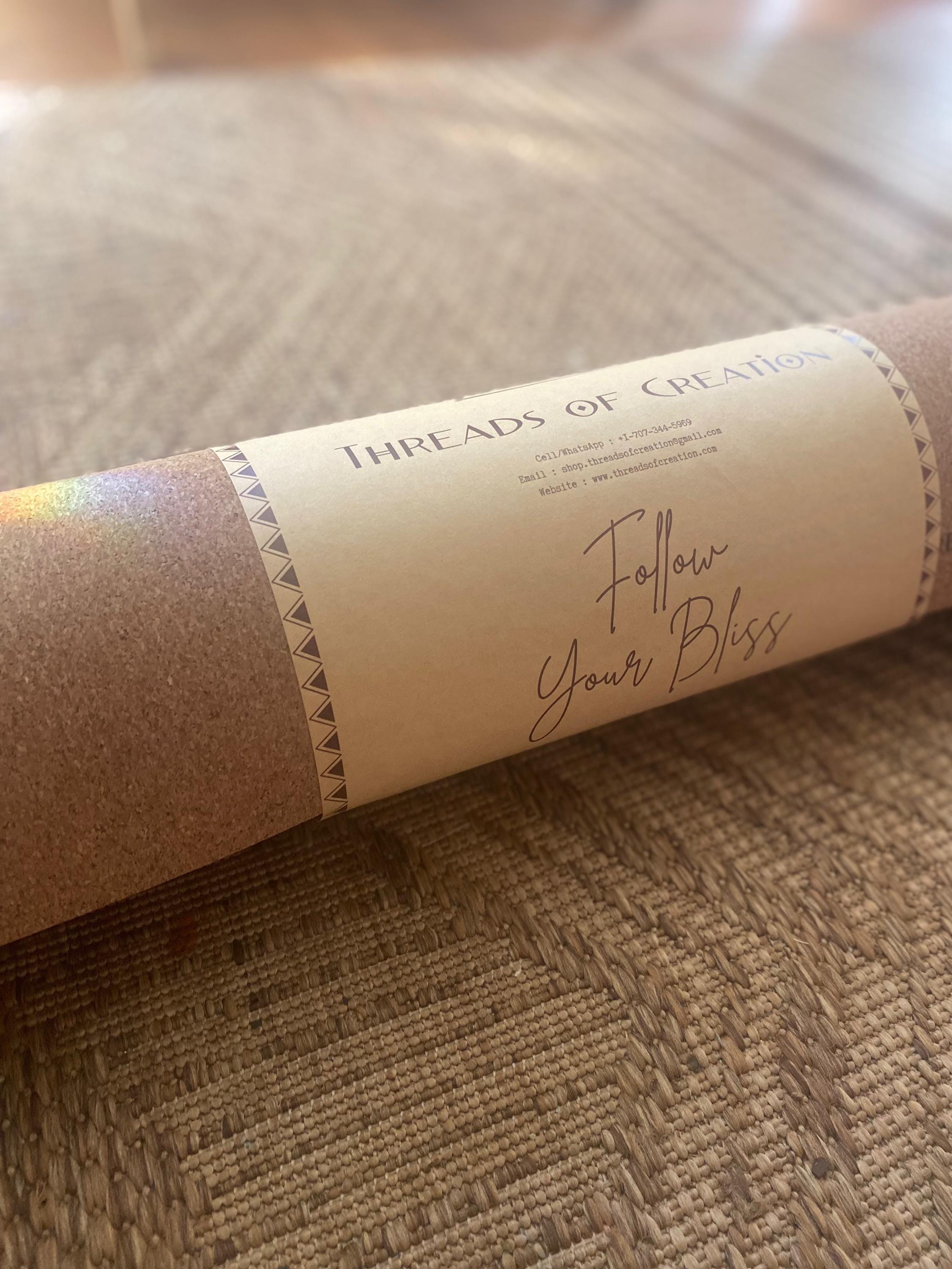 Lotus Moons Cork Yoga Mat – Laser Engraved Natural Rubber Mat for Ritual & Alignment | Threads of Creation (100 Base Price + Shipping)