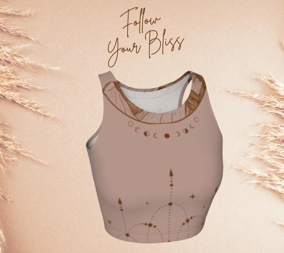 Moon Mountain Yoga and Movement Tank Top - made entirely from recycled plastic bottle fabric in dusty rose pink and cacao brown 