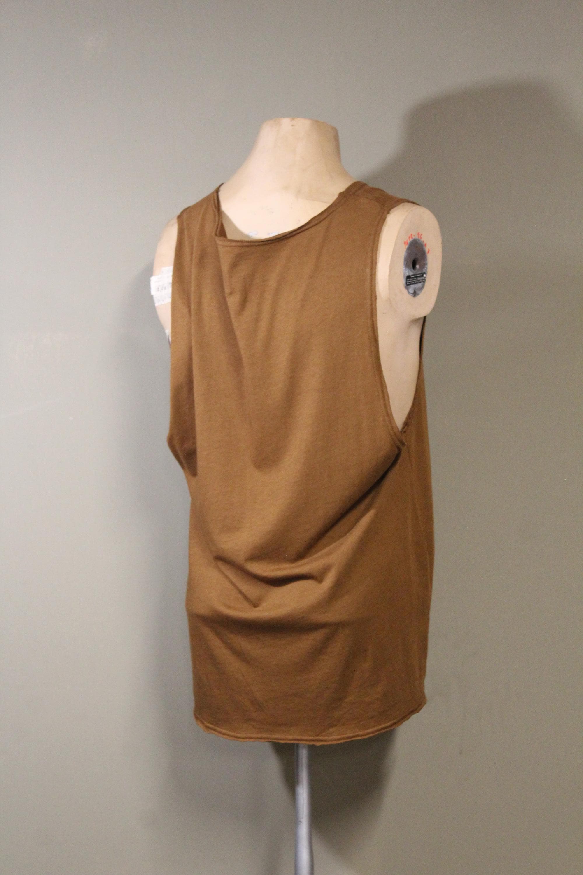 Mens Tank Top in Copper with Leopard Spirit Screenprint 100% Cotton Sustainable