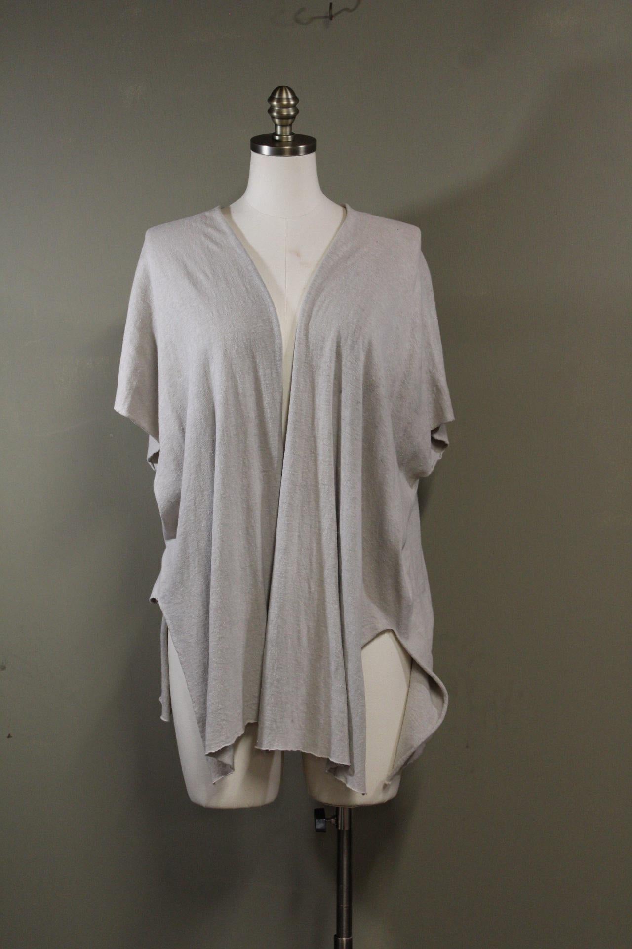 100% Hemp Cotton Moonstone Kimono | Natural Dyed with Indigo