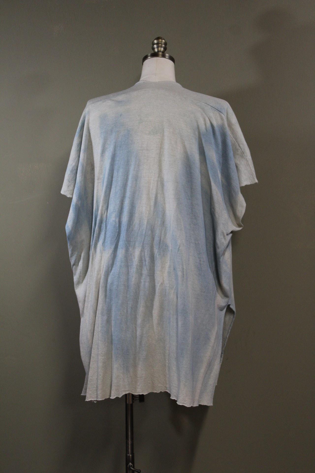 100% Hemp Cotton Kimono in Indigo Tides | Handmade and Dyed Sustainable Natural Fabric