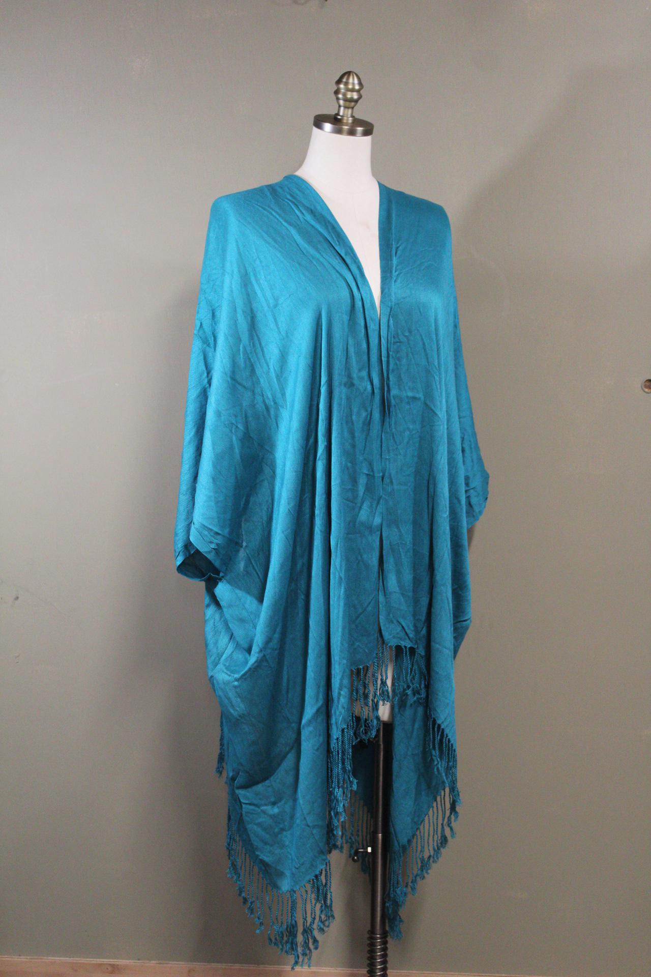 100% Cotton Kimono Wrap in Turquoise with Stag Screenprint | Sustainable