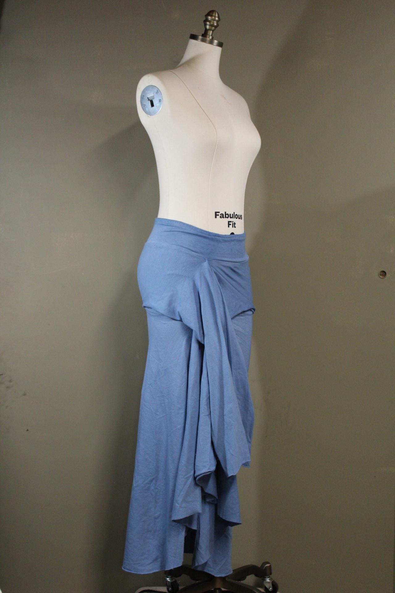 SAMPLE Serenity Skirt from Hemp Cotton Jersey in Periwinkle Blue | Sustainable Fabric Hand-dyed and Handmade