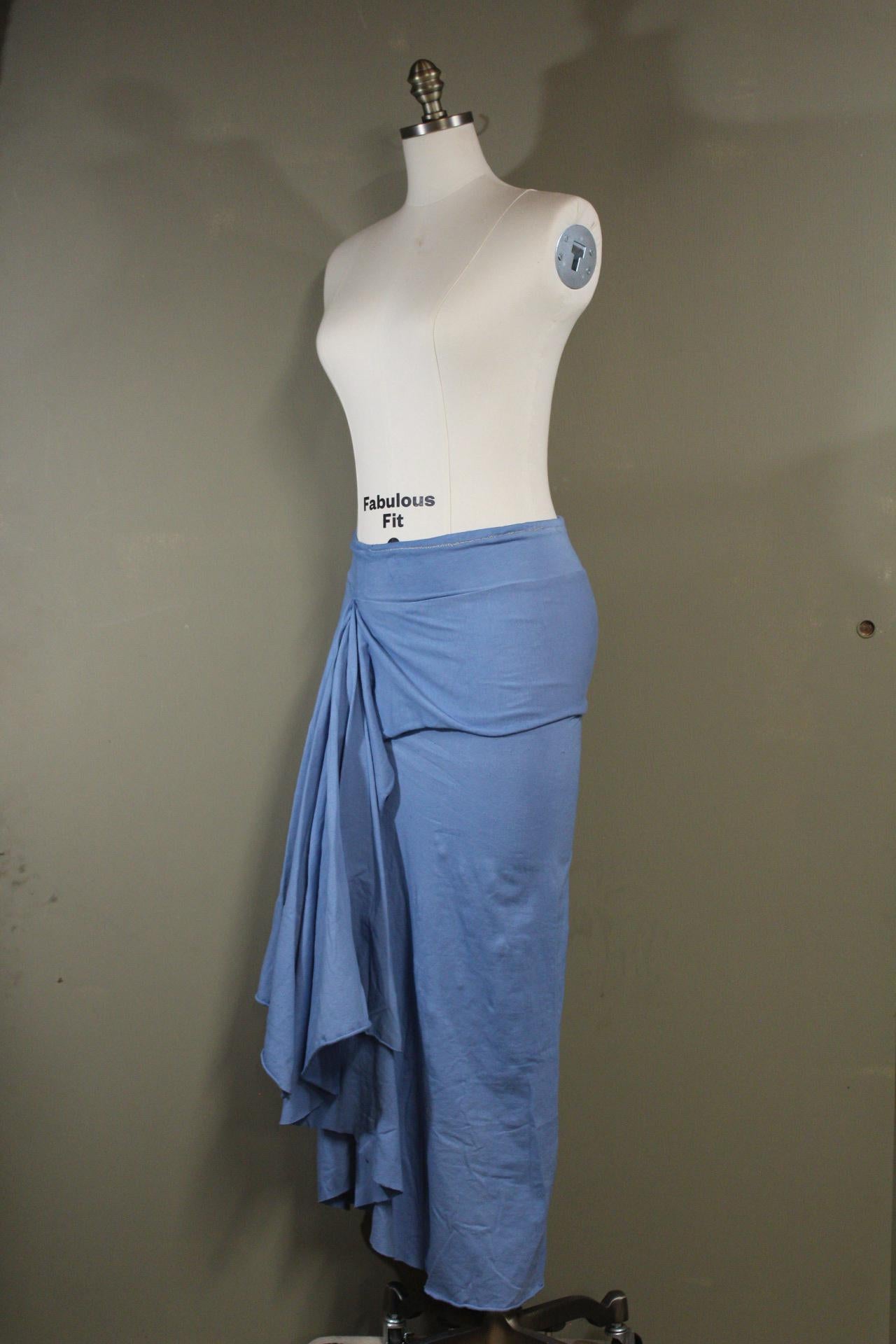 SAMPLE Serenity Skirt from Hemp Cotton Jersey in Periwinkle Blue | Sustainable Fabric Hand-dyed and Handmade