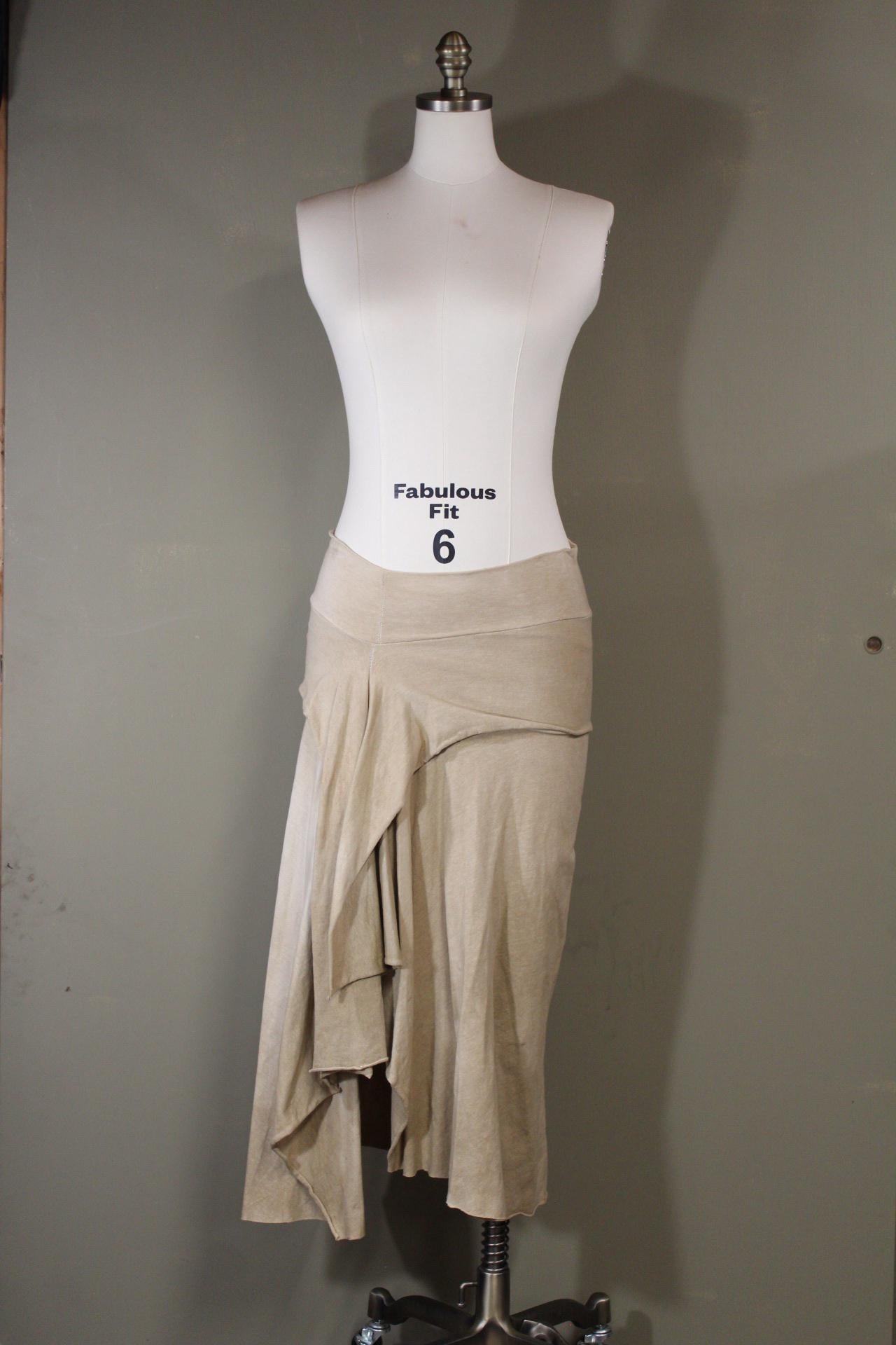 Serenity Skirt from Hemp Cotton Jersey in Desert Fawn | Handmade and Hand Dyed Sustainable Fabrics