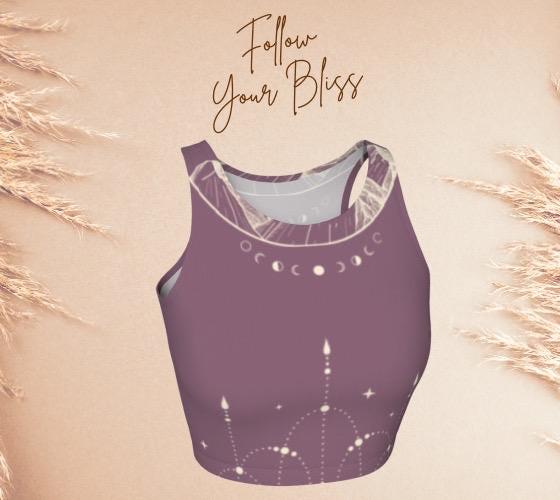 'Moon Mountain' Eco Polyester Yoga Top - Sustainable Fashion from Recycled Plastic Bottles
