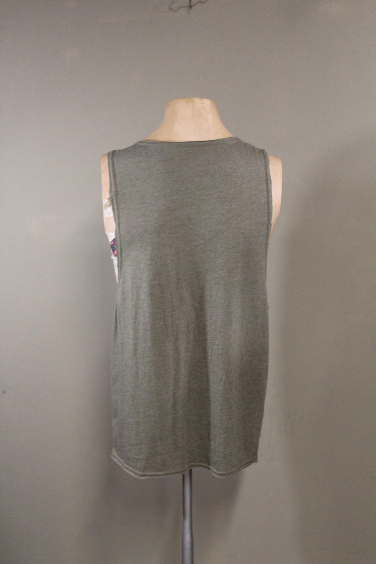 Mens Tank Top in Green with Hummingbird Sacred Geometry Design Green 100% Cotton