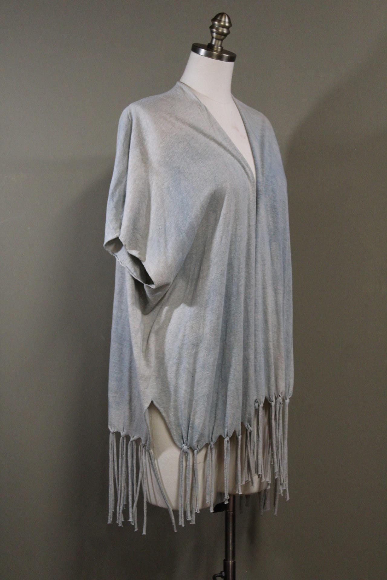100% Hemp Cotton Kimono in Sky | Hand-dyed and Handmade with Sustainable Fabrics