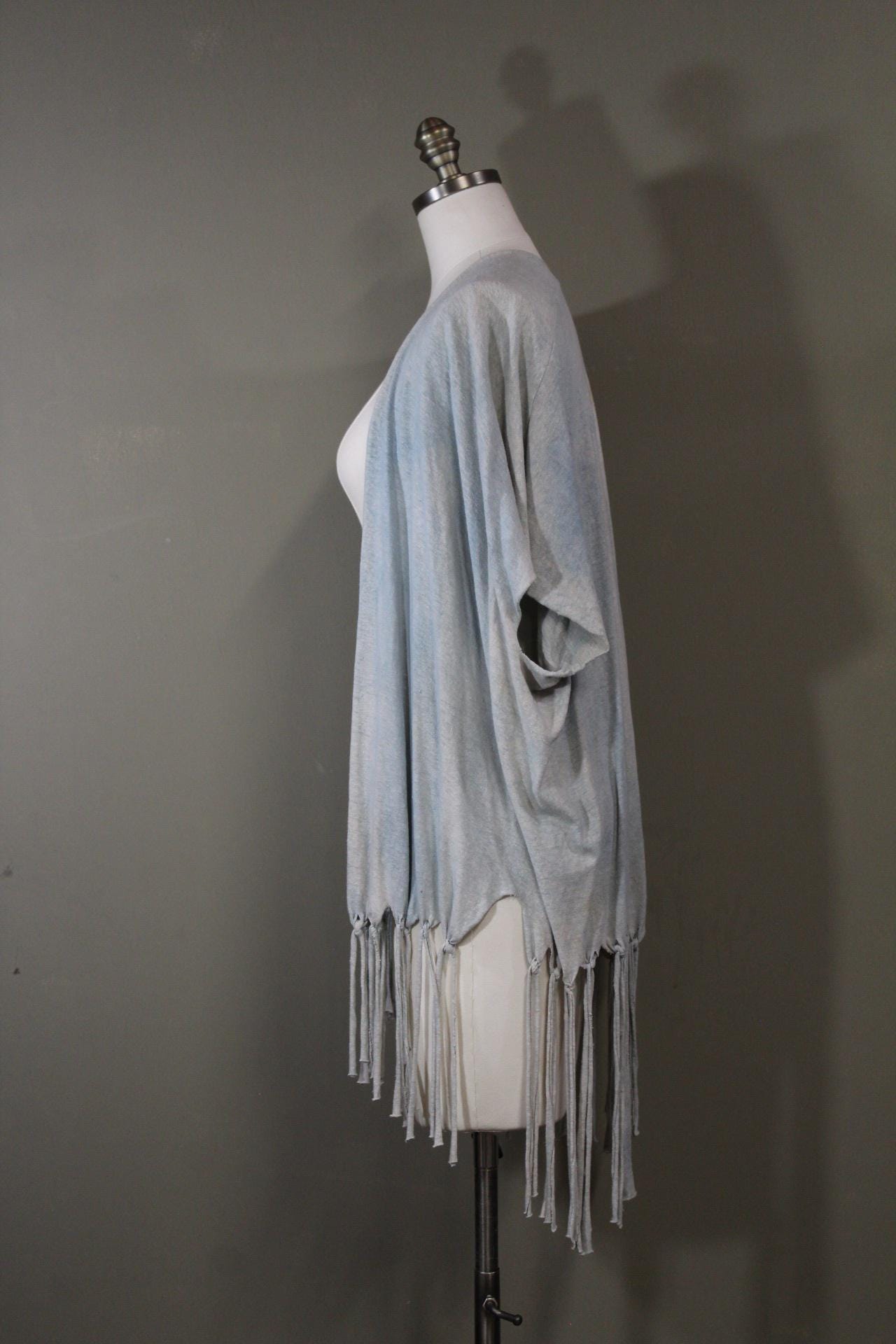 100% Hemp Cotton Kimono in Sky | Hand-dyed and Handmade with Sustainable Fabrics