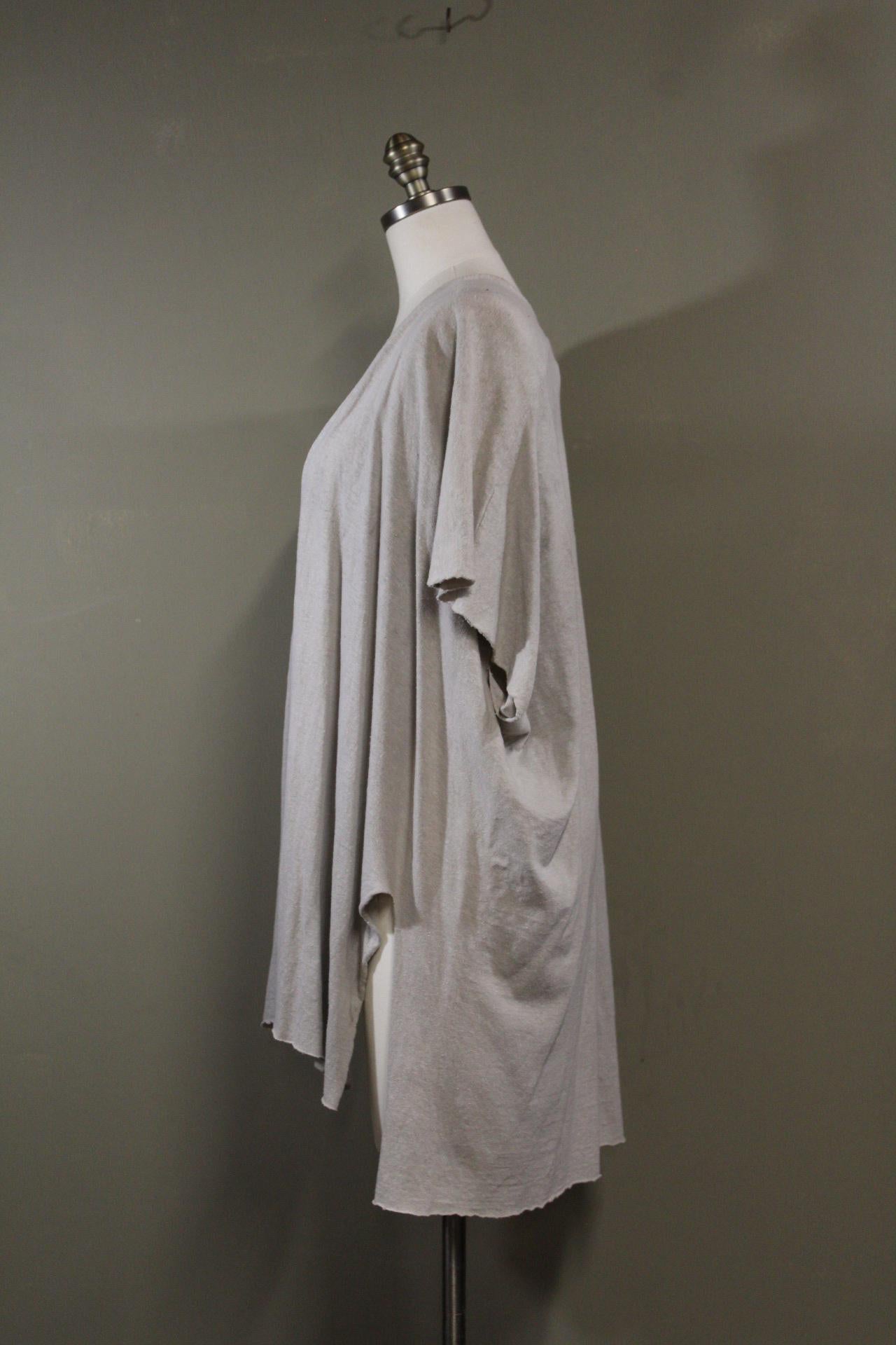 100% Hemp Cotton Moonstone Kimono | Natural Dyed with Indigo