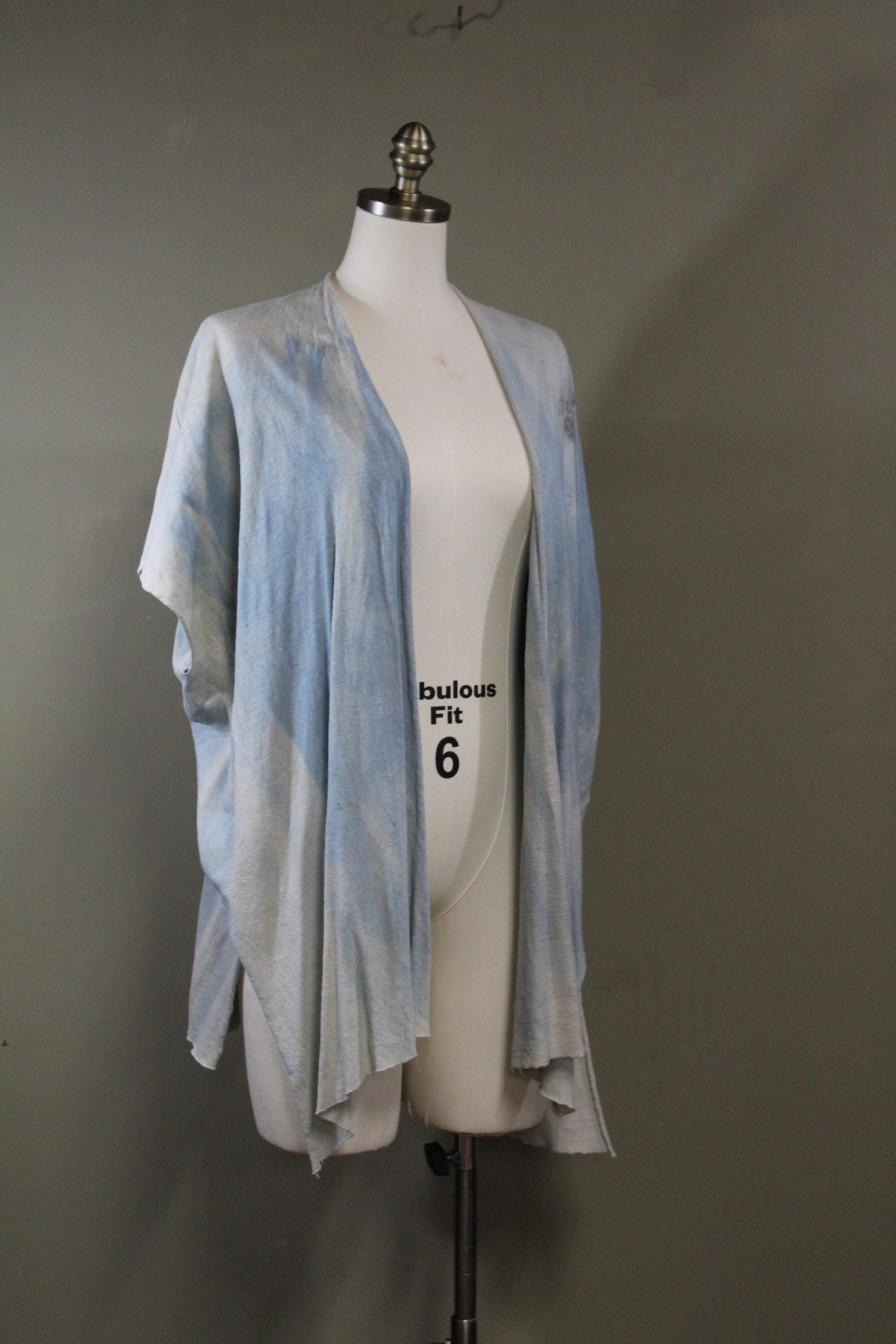 100% Hemp Cotton Kimono in Indigo Tides | Handmade and Dyed Sustainable Natural Fabric