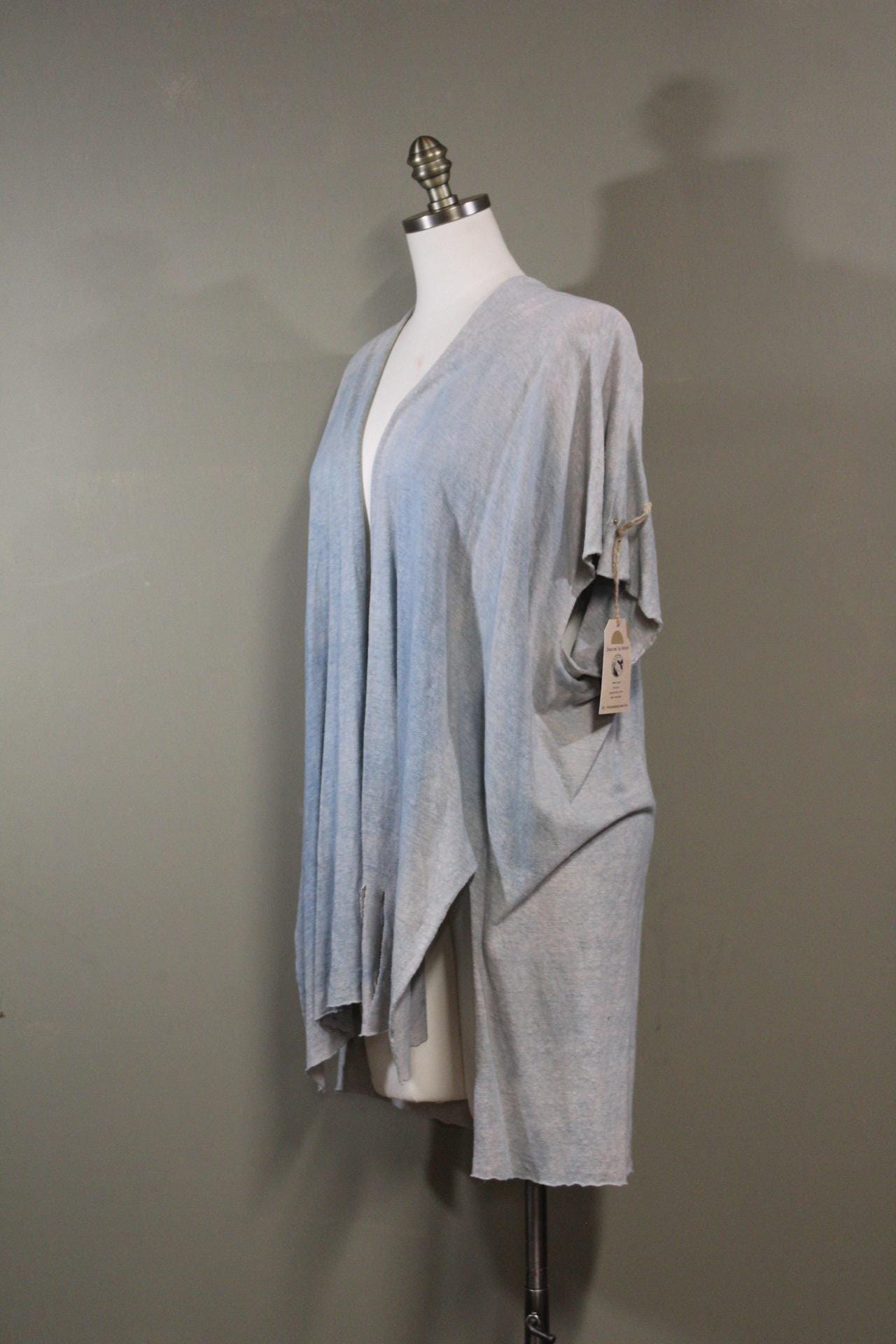 100% Hemp Cotton Handmade Indigo Dyed Kimono | Sustainable Natural Fiber