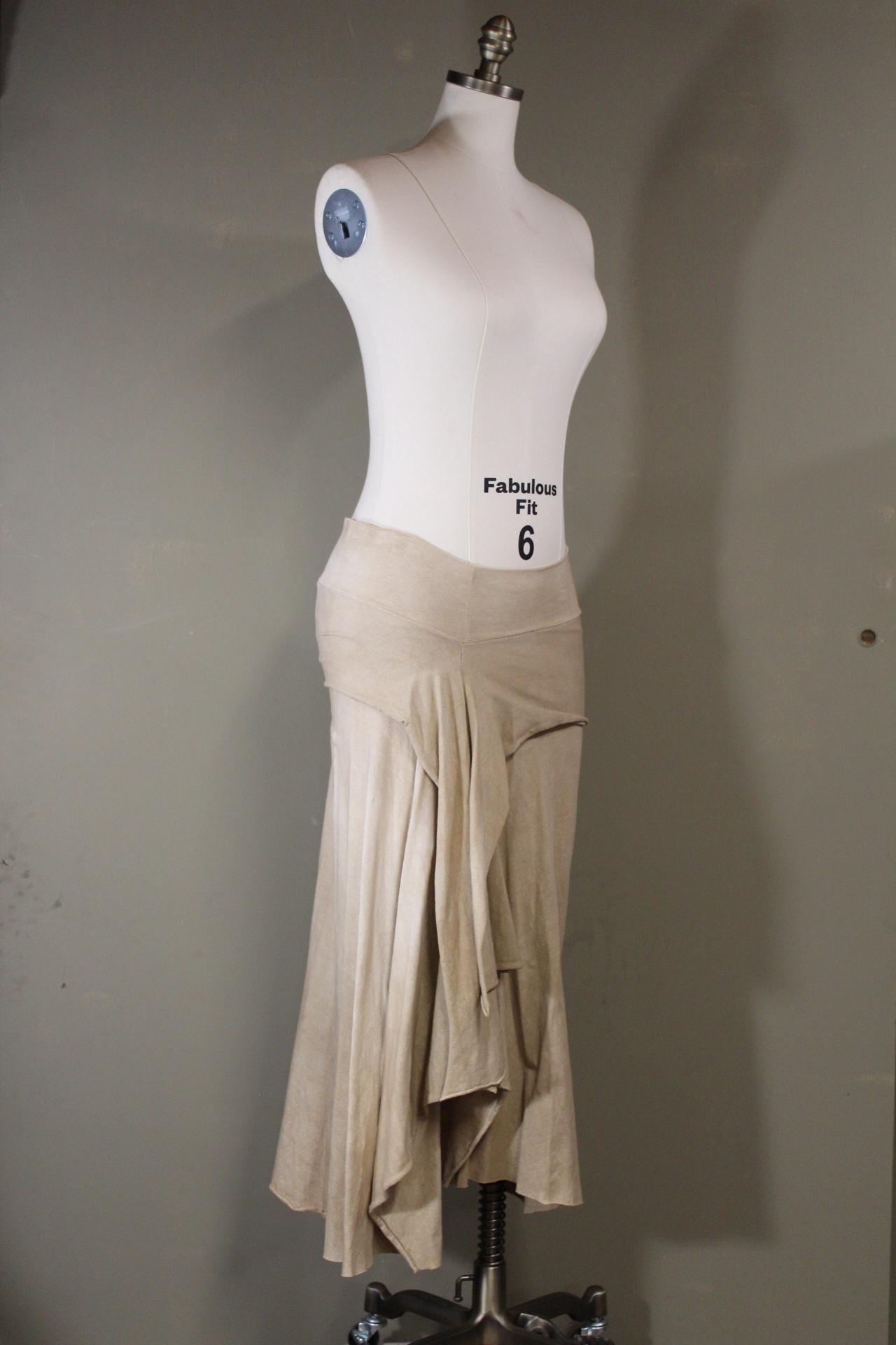 Serenity Skirt from Hemp Cotton Jersey in Desert Fawn | Handmade and Hand Dyed Sustainable Fabrics