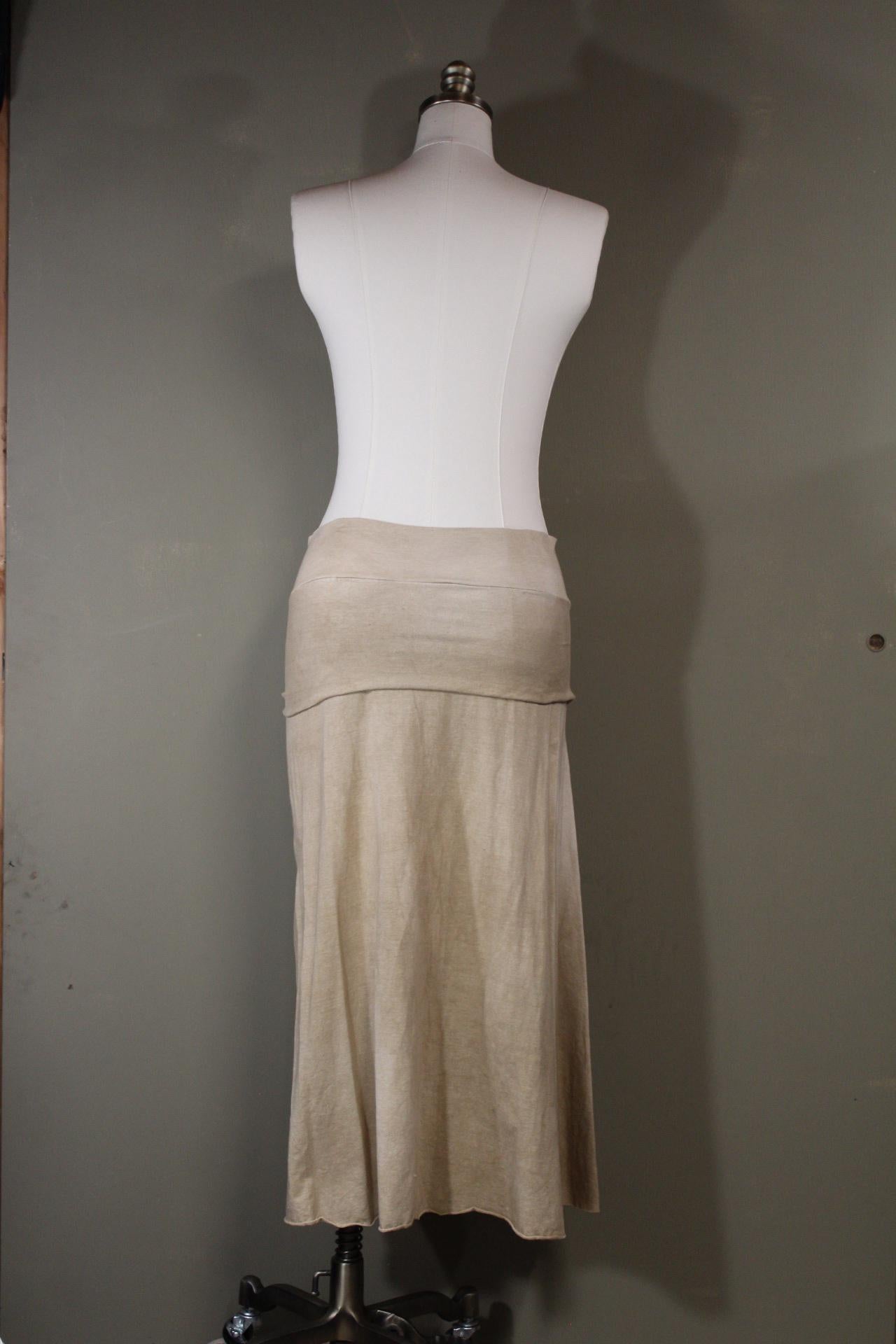 Serenity Skirt from Hemp Cotton Jersey in Desert Fawn | Handmade and Hand Dyed Sustainable Fabrics