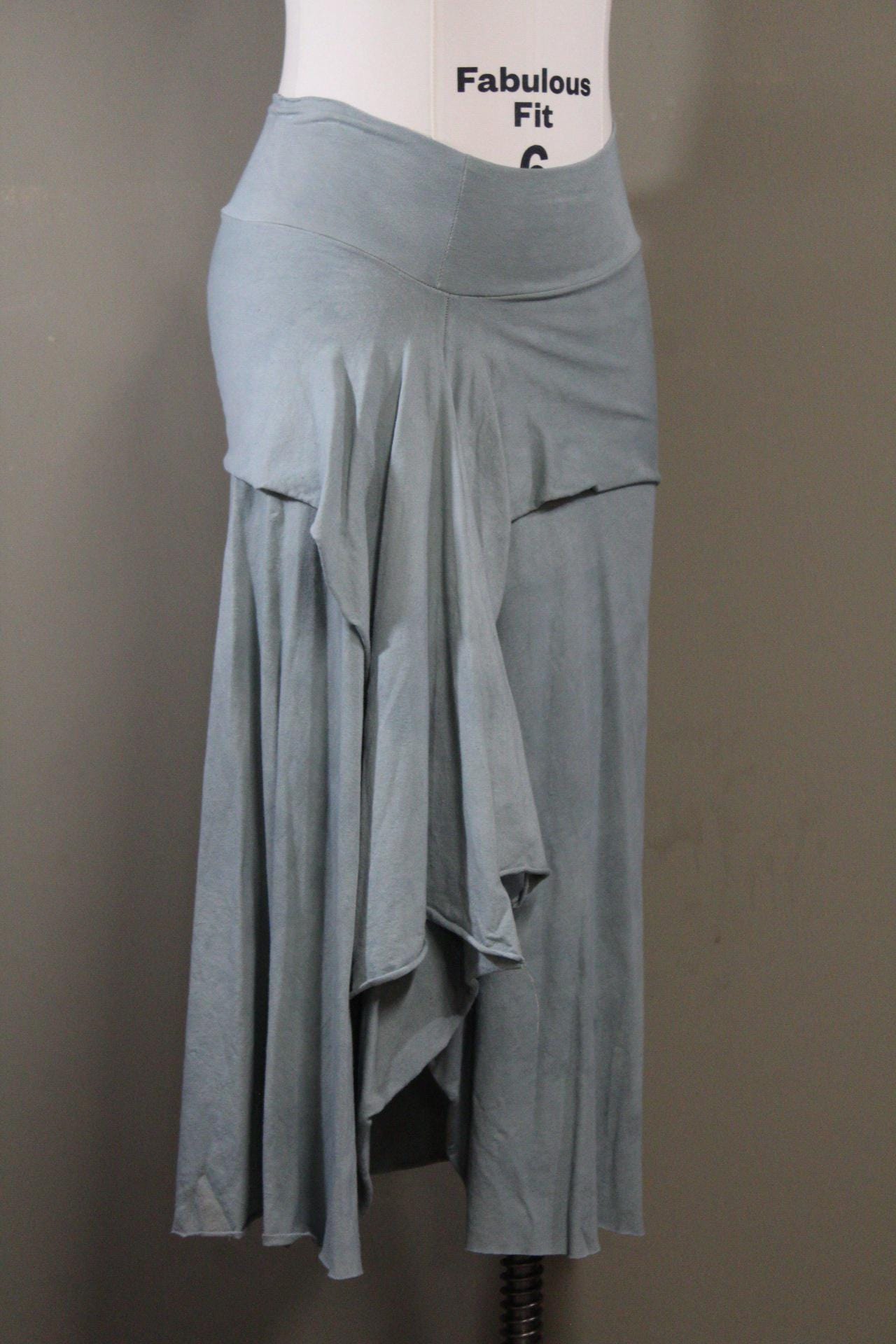 Serenity Skirt from Hemp Cotton Jersey in Forest | Handmade Hand-dyed Sustainable Fabric
