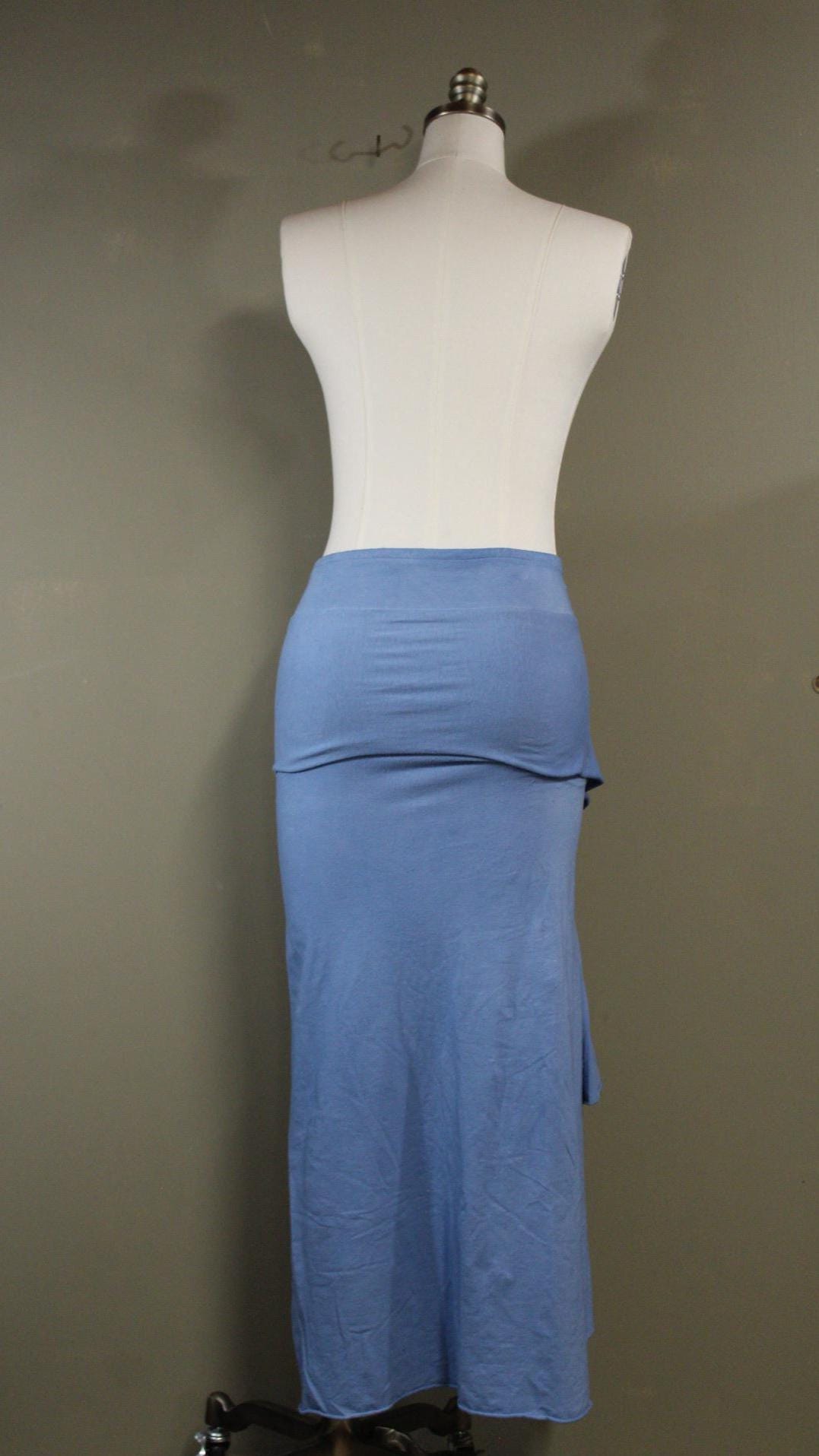SAMPLE Serenity Skirt from Hemp Cotton Jersey in Periwinkle Blue | Sustainable Fabric Hand-dyed and Handmade