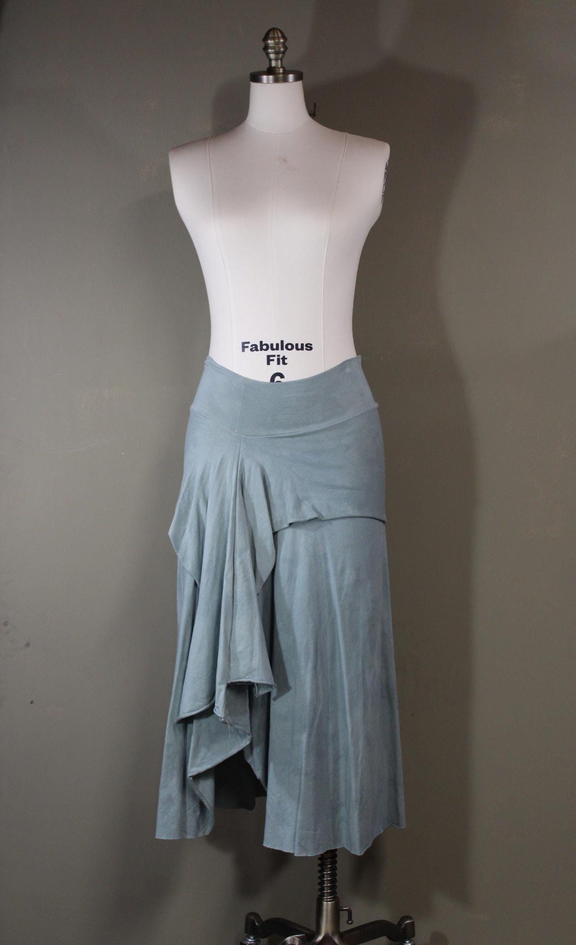 Serenity Skirt from Hemp Cotton Jersey in Forest | Handmade Hand-dyed Sustainable Fabric