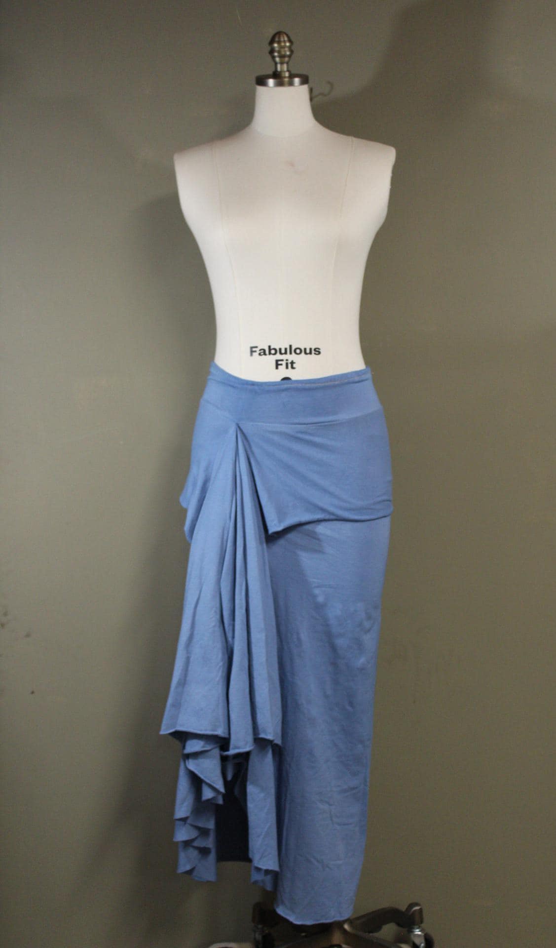 SAMPLE Serenity Skirt from Hemp Cotton Jersey in Periwinkle Blue | Sustainable Fabric Hand-dyed and Handmade