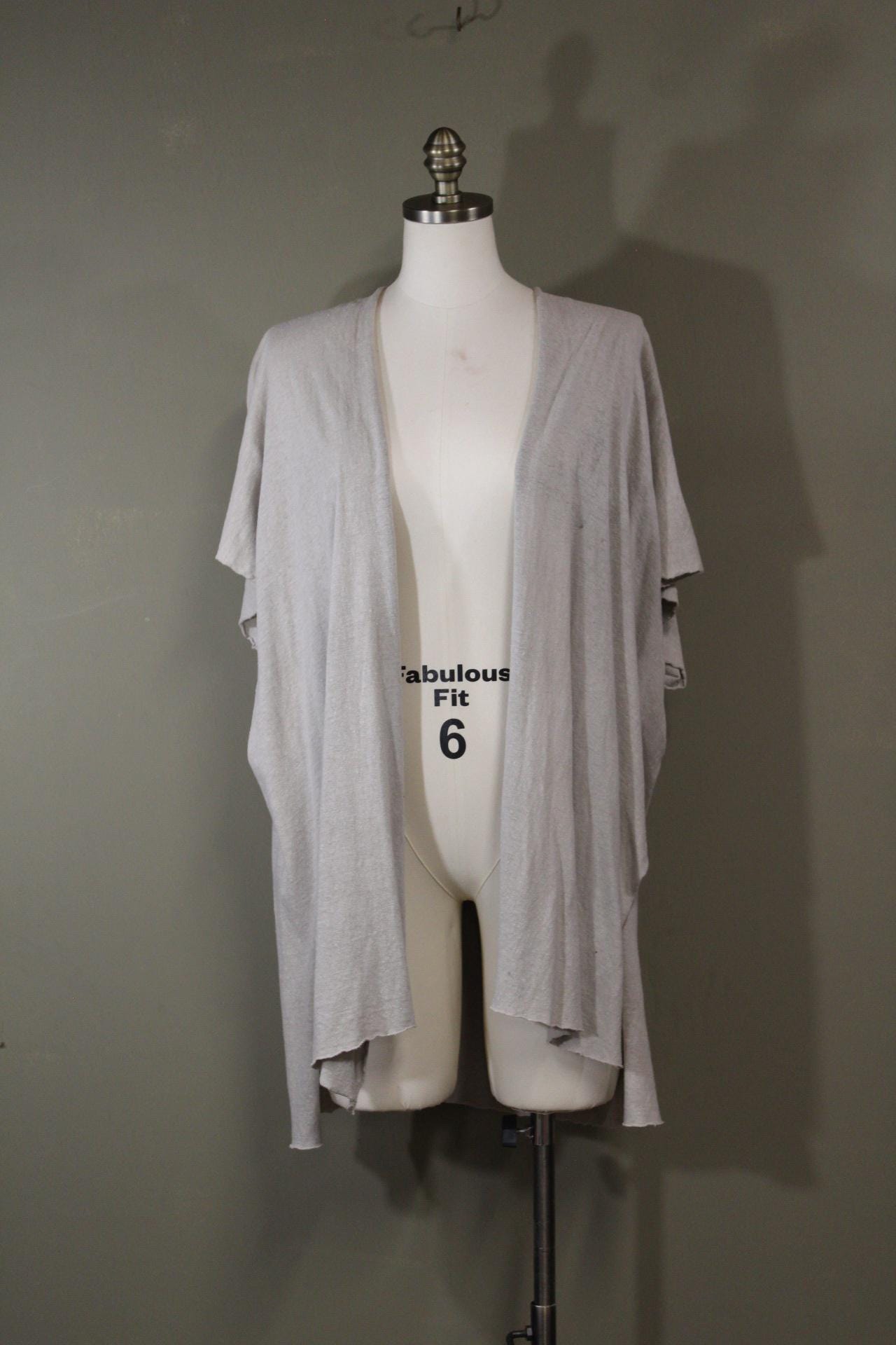 100% Hemp Cotton Moonstone Kimono | Natural Dyed with Indigo