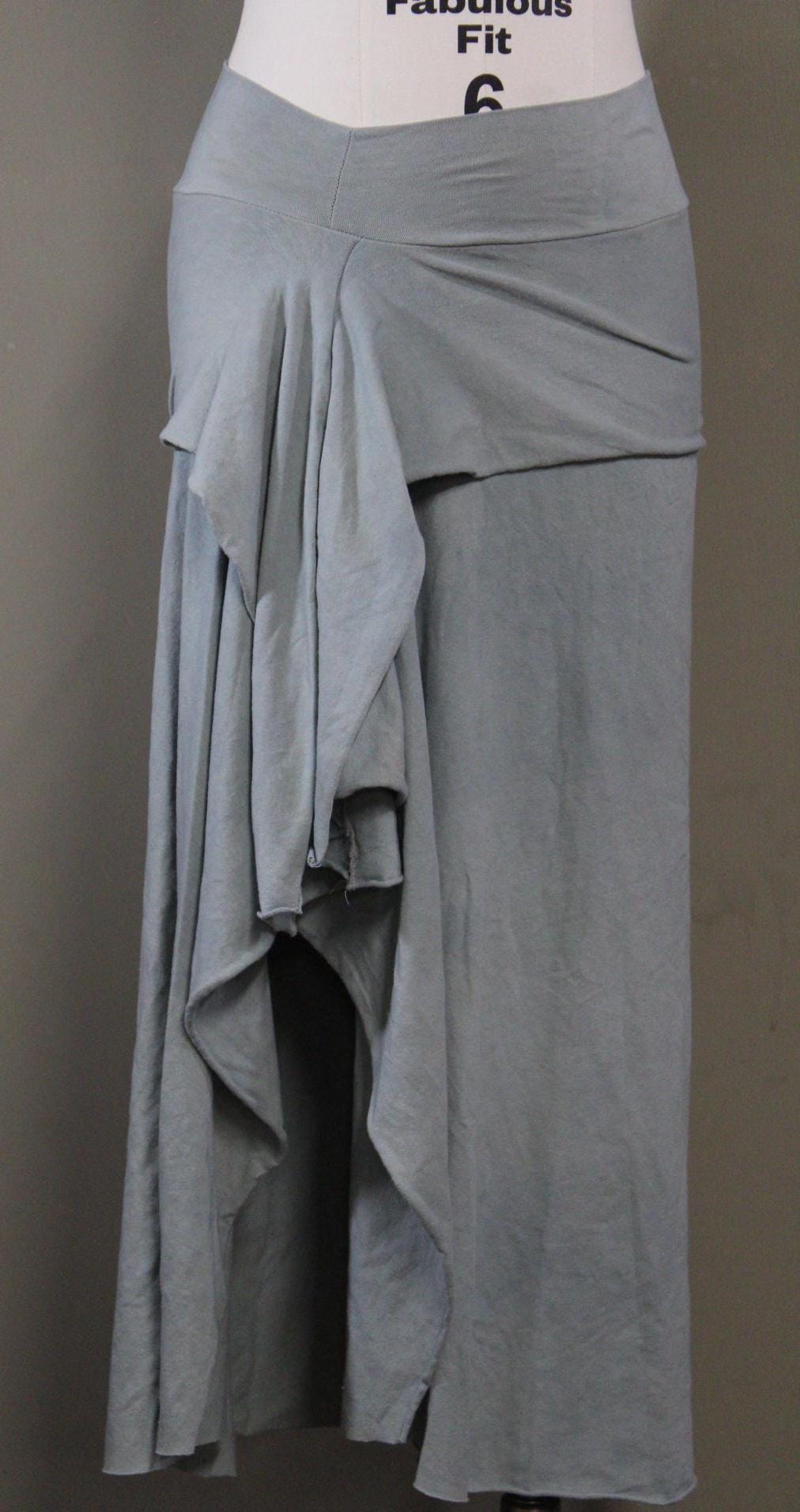Serenity Skirt from Hemp Cotton Jersey in Sage Mist | Sustainable Handmade Hand dyed