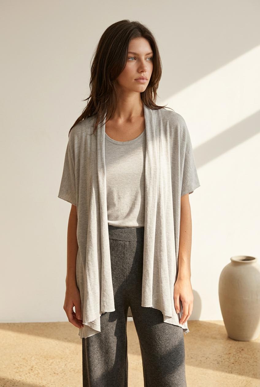 100% Hemp Cotton Moonstone Kimono | Natural Dyed with Indigo