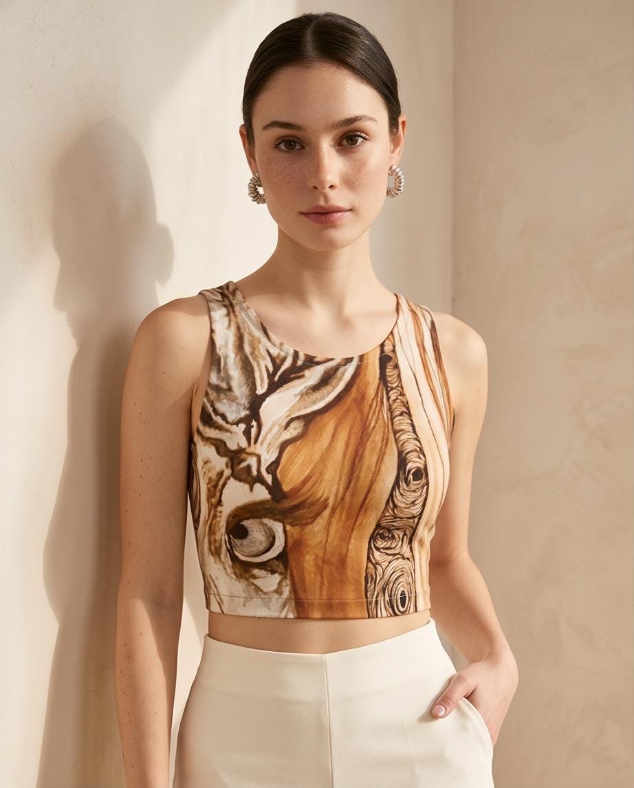 Ayala' Eco Polyester Yoga Top - Unique Autumn-Inspired Art, Sustainable Fashion from Recycled Bottles