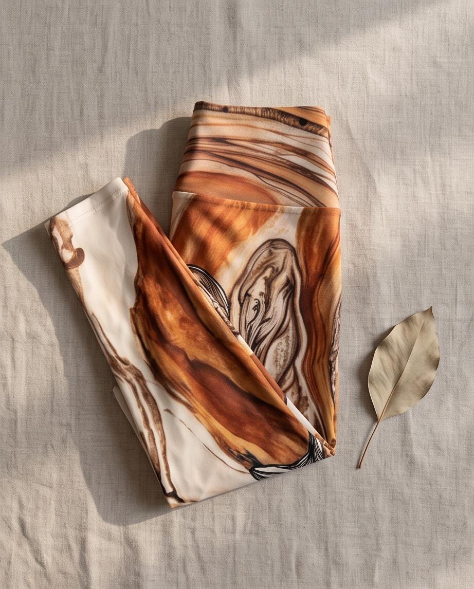 Ayala' Eco Polyester Leggings - Unique Autumn-Inspired Art, Sustainable Fashion from Recycled Bottles
