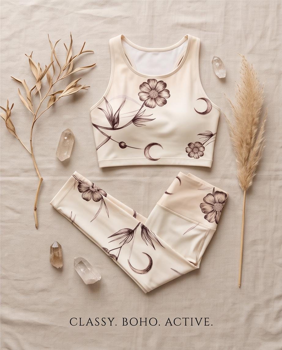 Crescent Moon' Eco Polyester Yoga Set - Sustainable Fashion from Recycled Plastic Bottles
