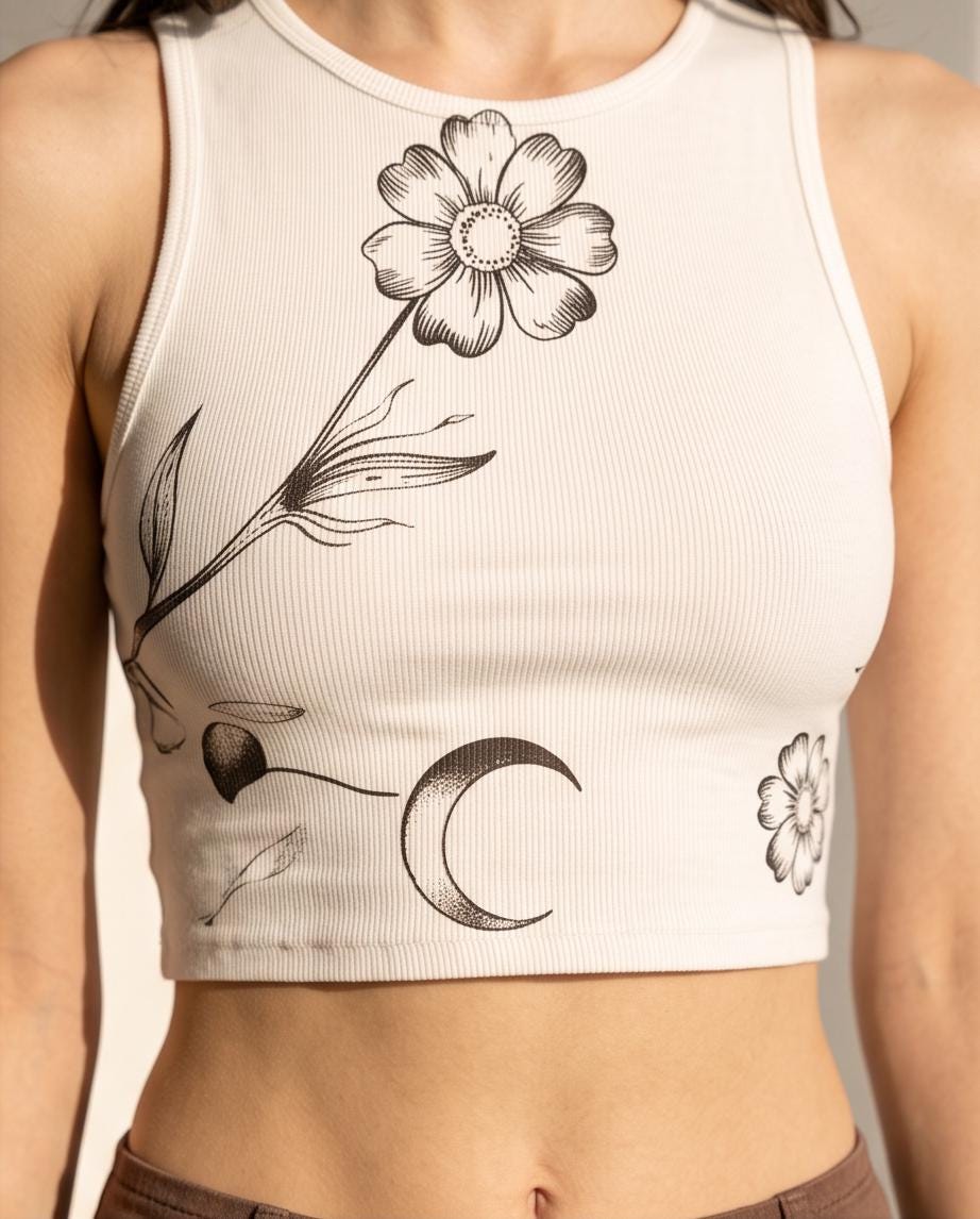 Crescent Moon' Eco Polyester Yoga Top - Sustainable Fashion from Recycled Plastic Bottles