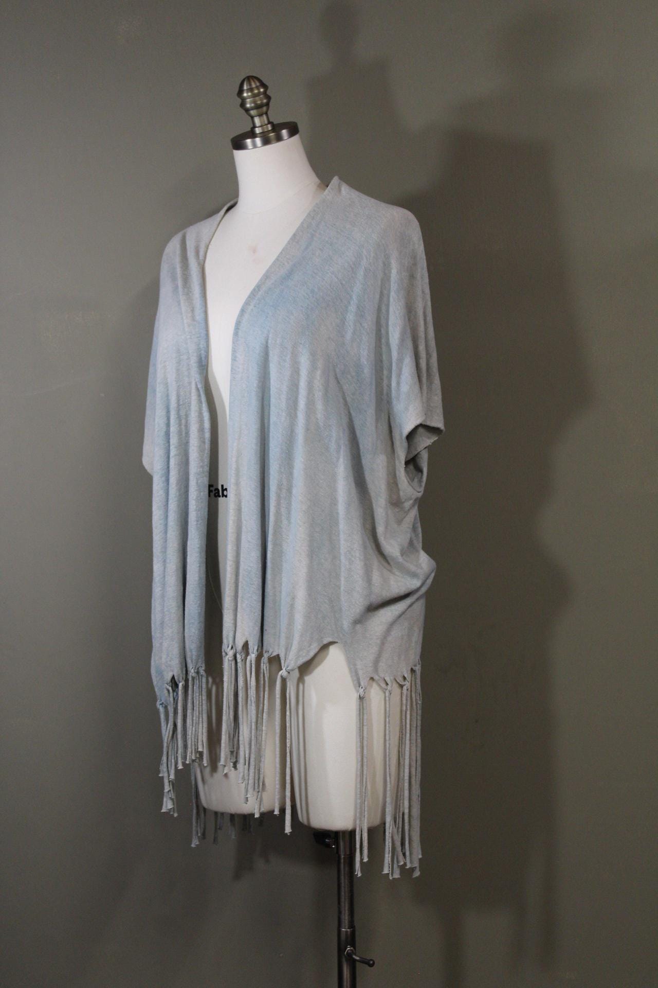 100% Hemp Cotton Kimono in Sky | Hand-dyed and Handmade with Sustainable Fabrics