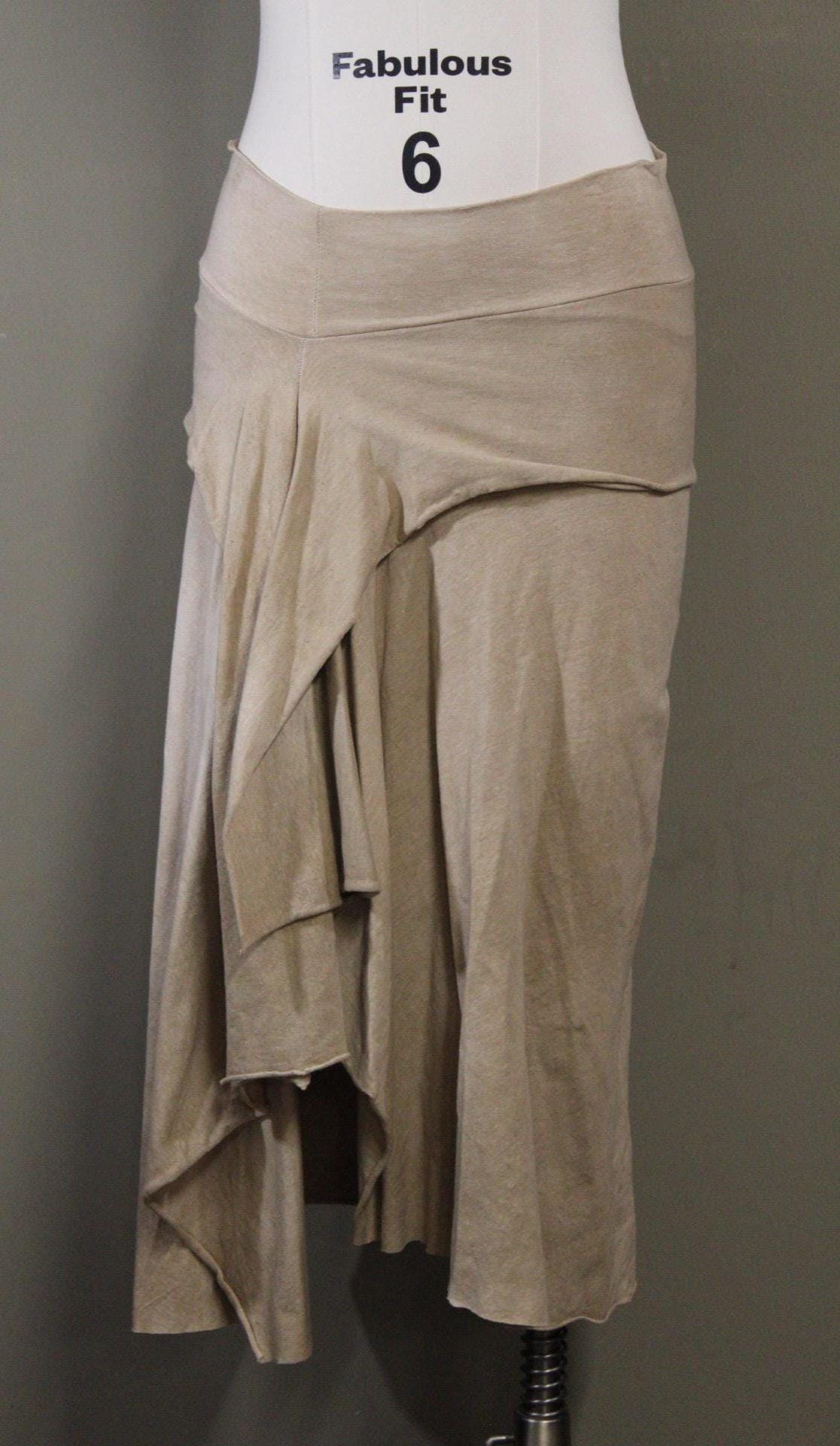 Serenity Skirt from Hemp Cotton Jersey in Desert Fawn | Handmade and Hand Dyed Sustainable Fabrics