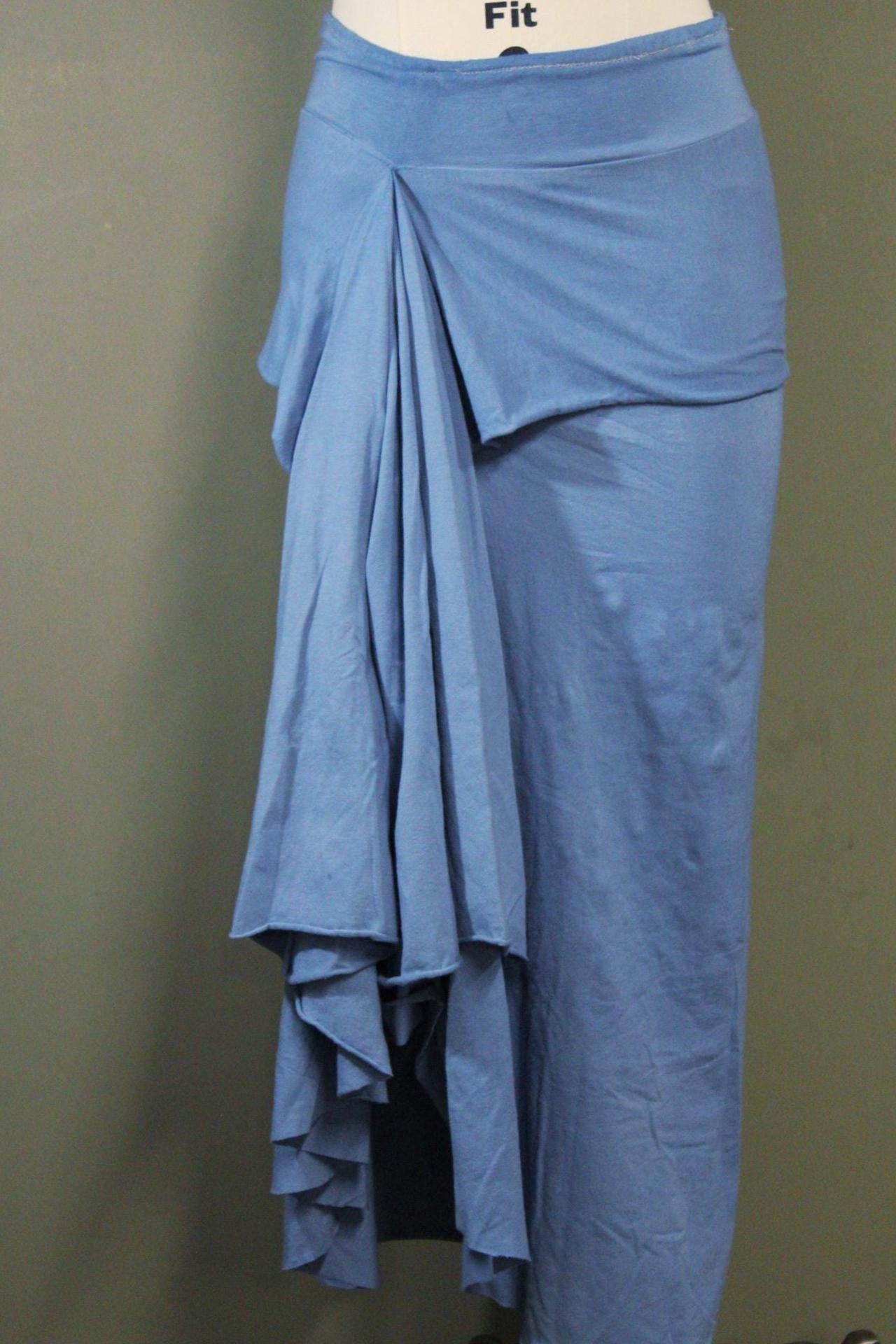SAMPLE Serenity Skirt from Hemp Cotton Jersey in Periwinkle Blue | Sustainable Fabric Hand-dyed and Handmade
