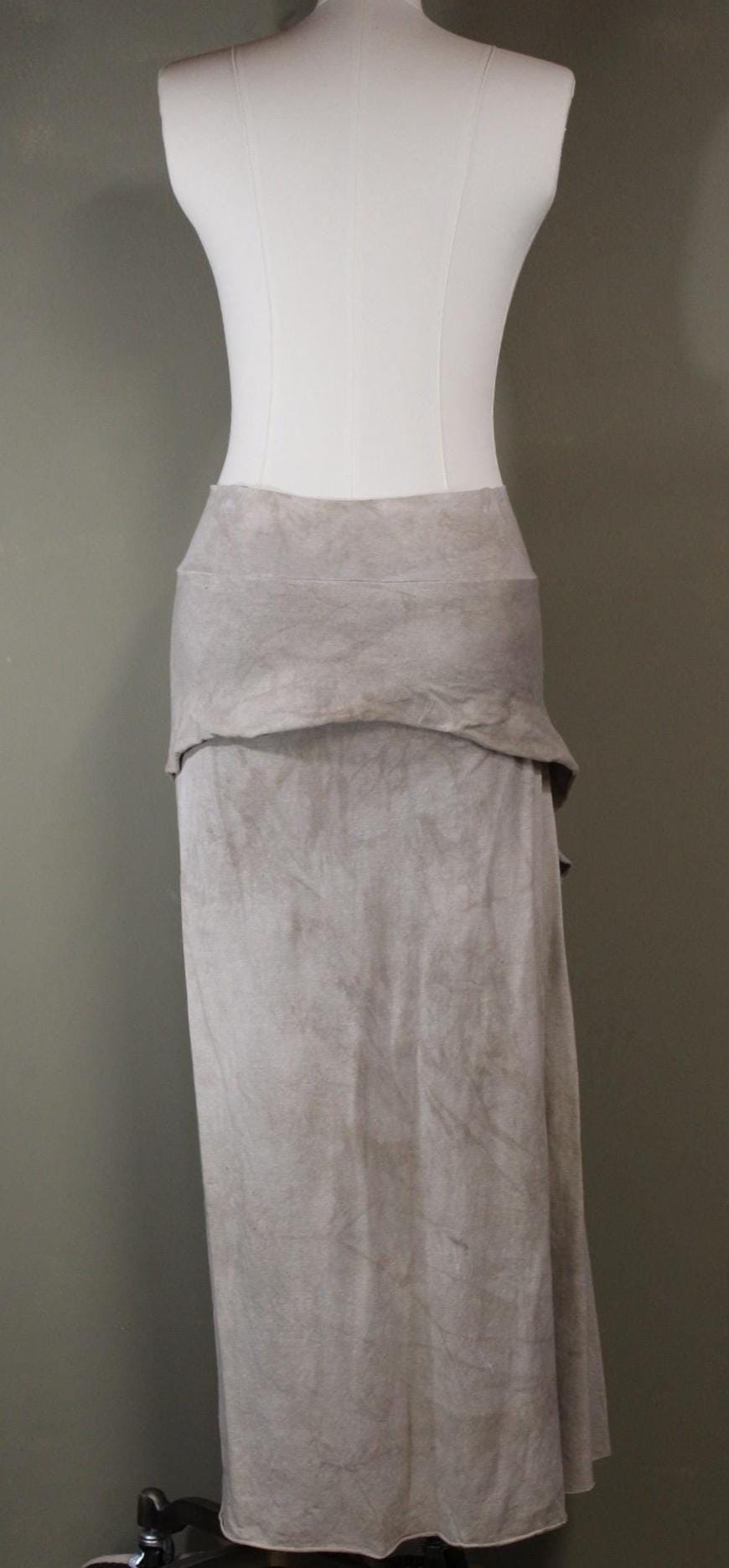 Serenity Skirt from Hemp Cotton Jersey in River Stone | Handmade Hand-dyed Sustainable Fabric