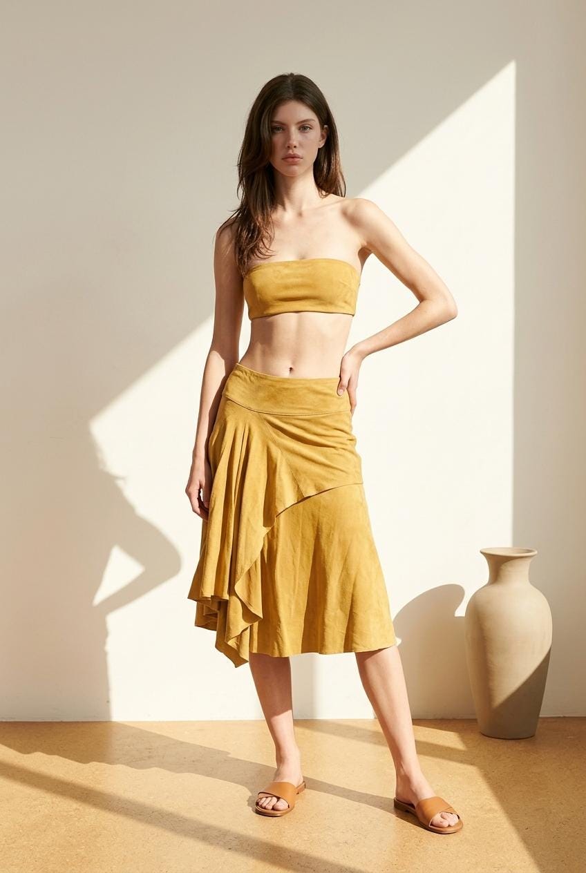 Serenity Skirt from Hemp Cotton Jersey in Marigold Sunshine | Organic Sustainable Handmade Hand-dyed