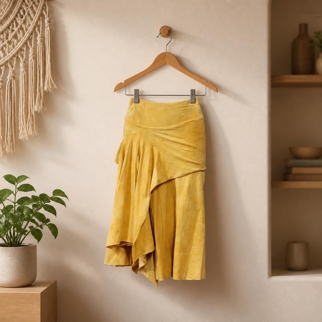Serenity Skirt from Hemp Cotton Jersey in Marigold Sunshine | Organic Sustainable Handmade Hand-dyed