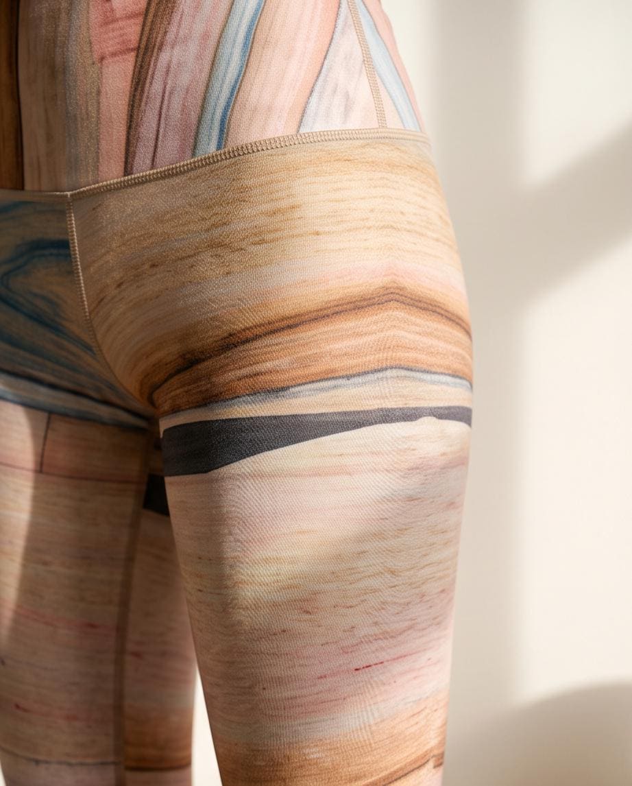 Elements' Eco Polyester Yoga Leggings - Unique Autumn-Inspired Art, Sustainable Fashion from Recycled Bottles