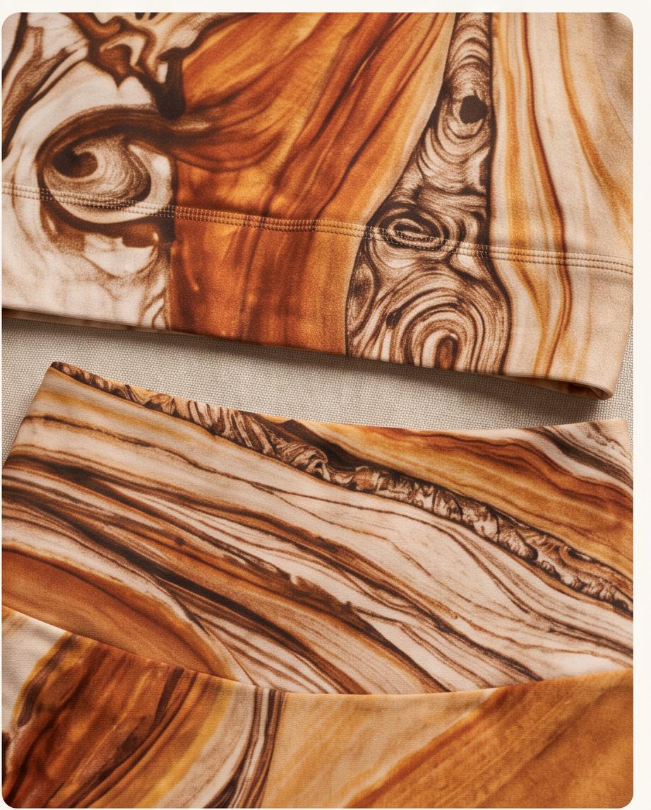 Ayala' Eco Polyester Yoga Set - Unique Autumn-Inspired Art, Sustainable Fashion from Recycled Bottles