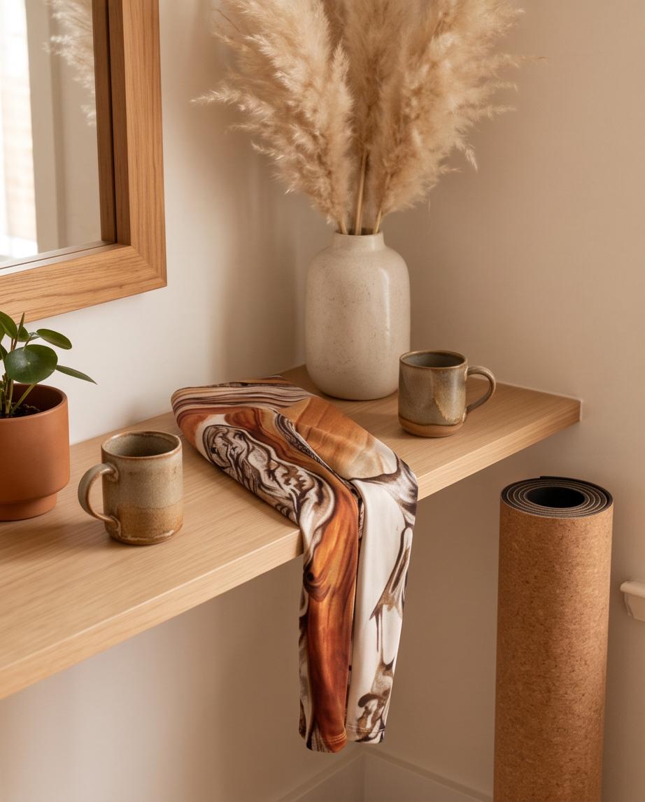 Ayala' Eco Polyester Leggings - Unique Autumn-Inspired Art, Sustainable Fashion from Recycled Bottles