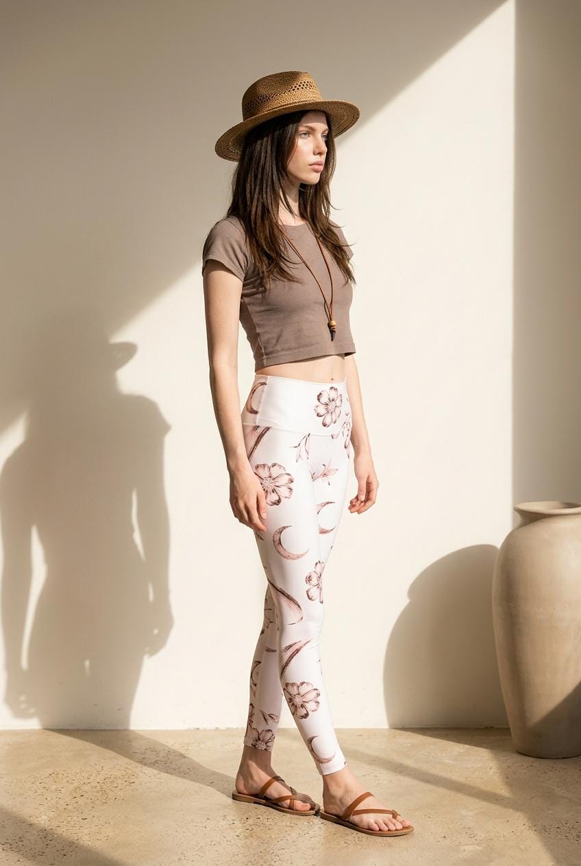 Crescent Moon' Eco Polyester Yoga Leggings - Sustainable Fashion from Recycled Plastic Bottles