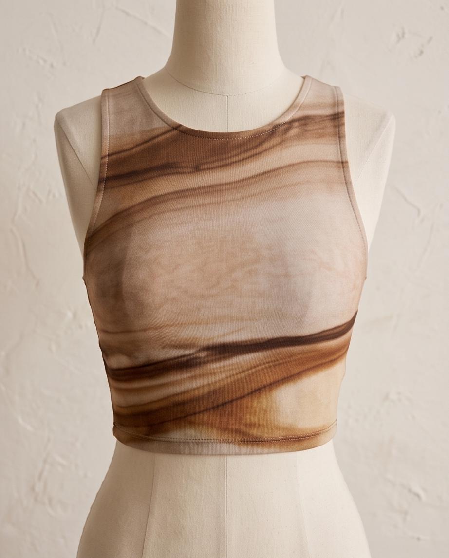 Elements' Eco Polyester Yoga Top - Unique Nature-Inspired Art, Sustainable Fashion from Recycled Bottles