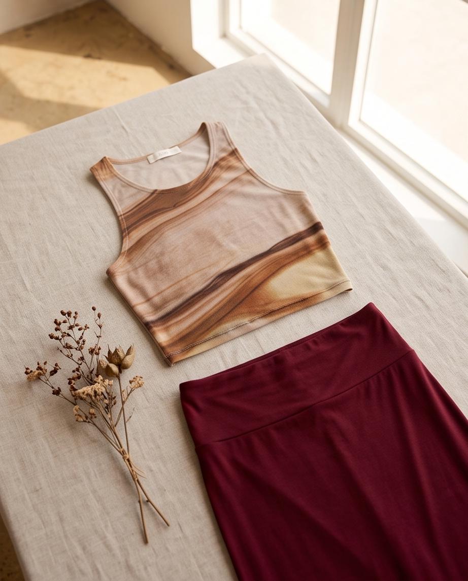 Elements' Eco Polyester Yoga Top - Unique Nature-Inspired Art, Sustainable Fashion from Recycled Bottles