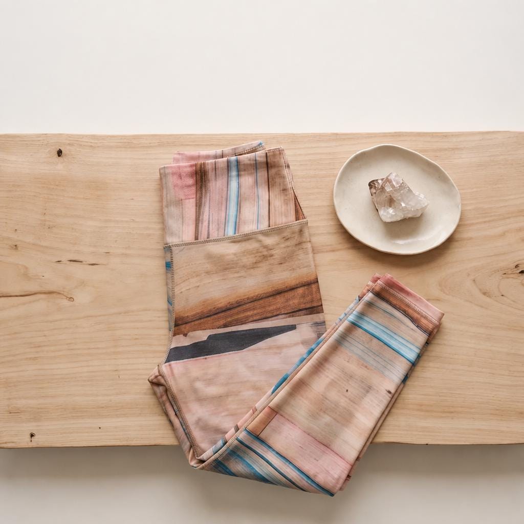 Elements' Eco Polyester Yoga Leggings - Unique Autumn-Inspired Art, Sustainable Fashion from Recycled Bottles
