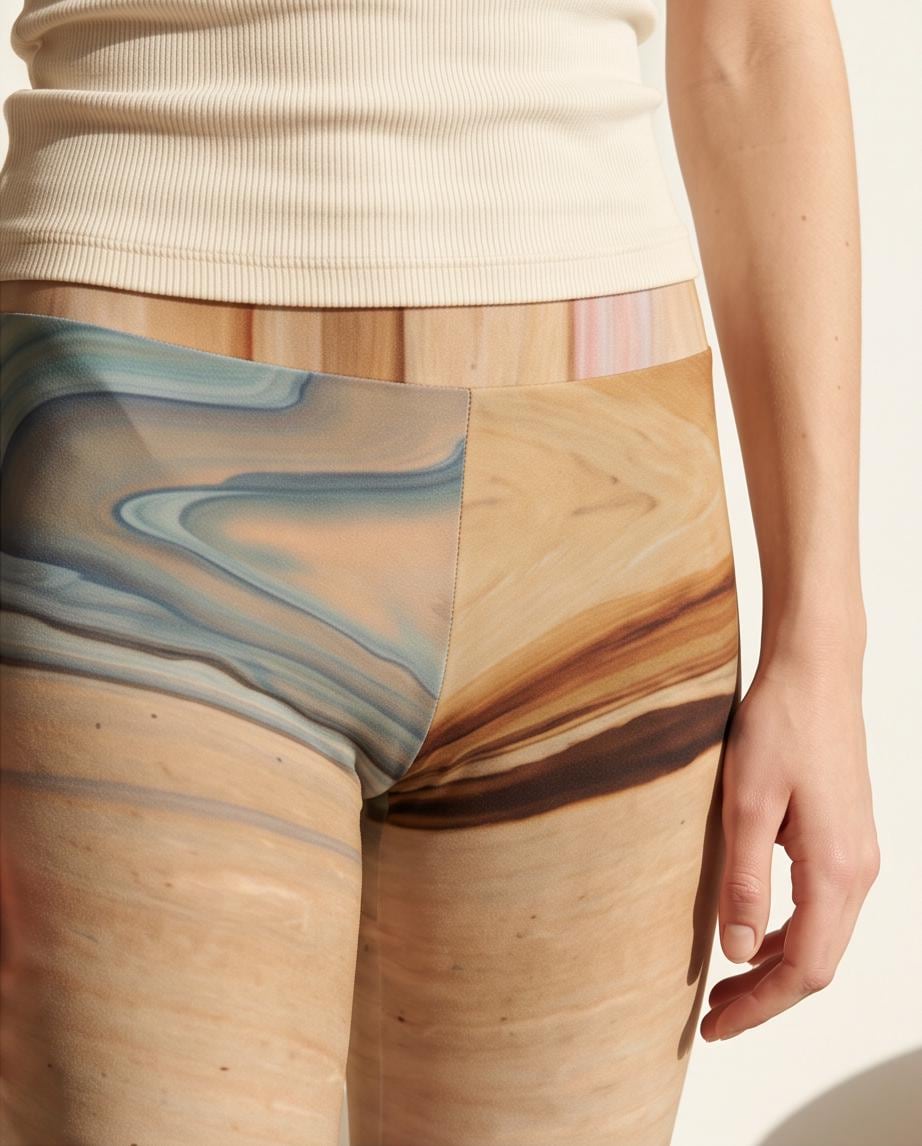 Elements' Eco Polyester Yoga Leggings - Unique Autumn-Inspired Art, Sustainable Fashion from Recycled Bottles