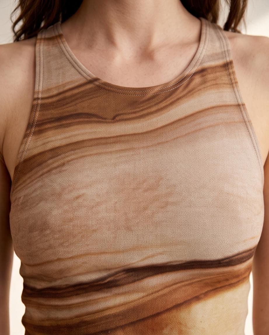 Elements' Eco Polyester Yoga Top - Unique Nature-Inspired Art, Sustainable Fashion from Recycled Bottles