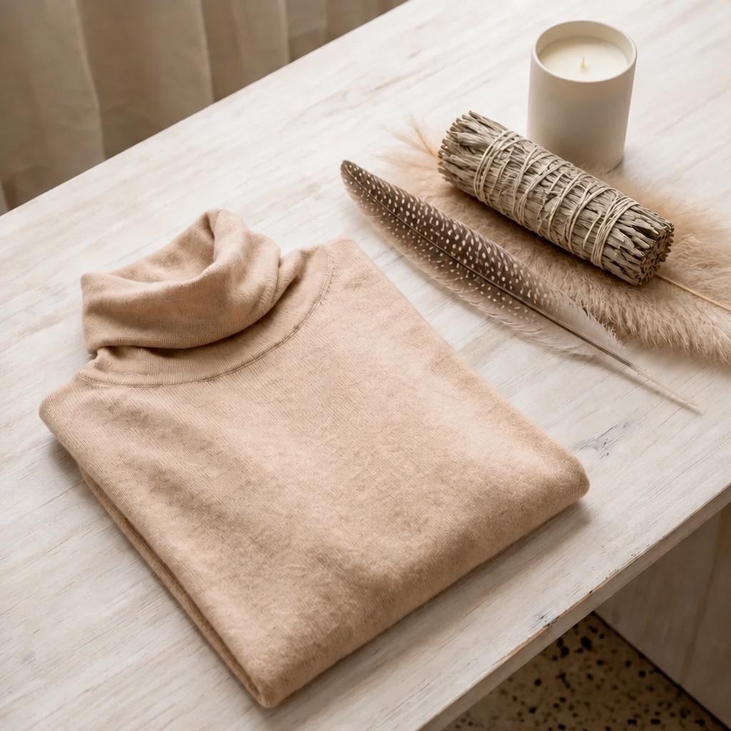 Hemp Fleece Poncho | Terracotta Boho Poncho | Turtleneck Cowl Poncho | One of a Kind Natural Dye | Handkerchief Hem